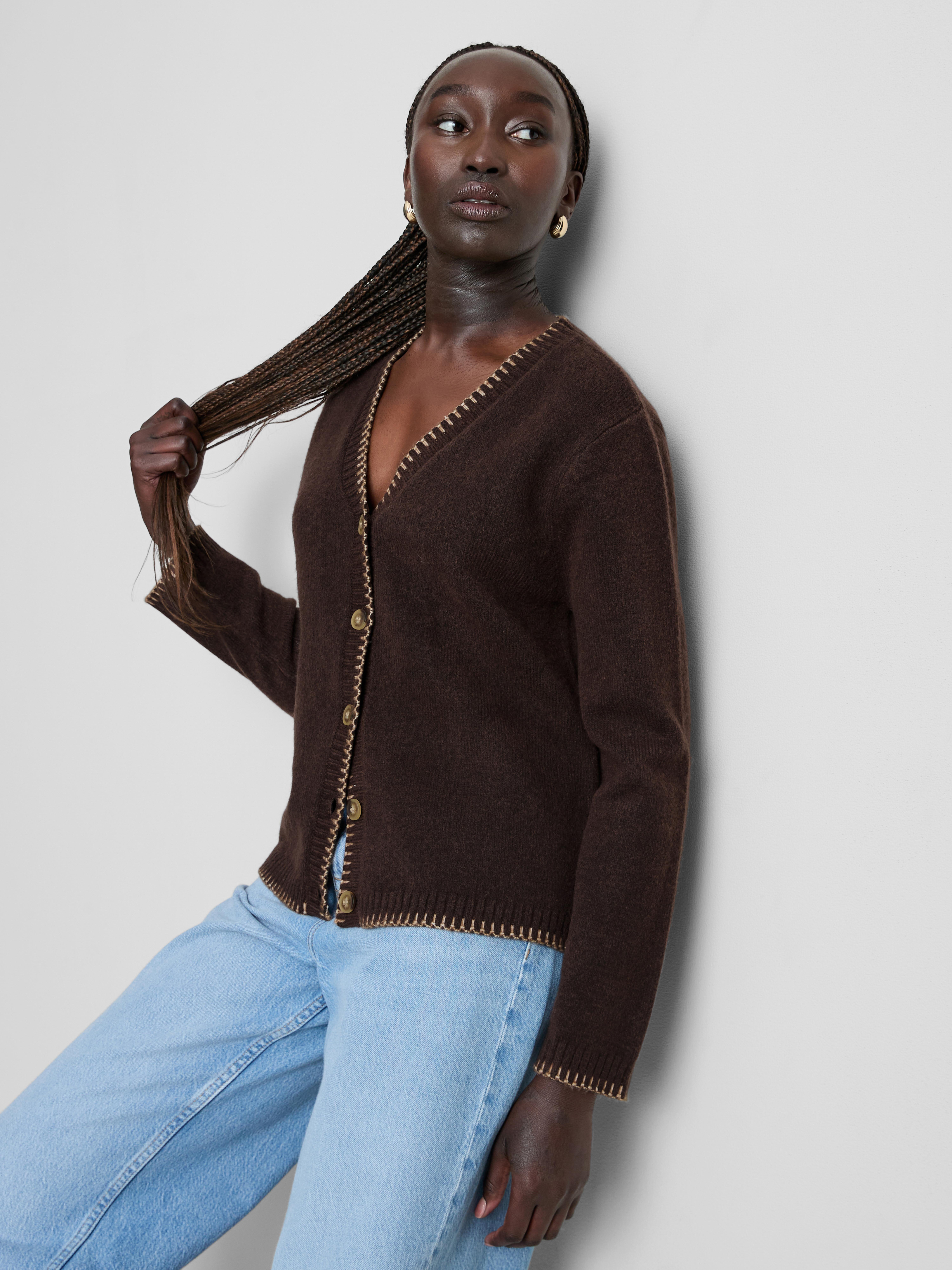 Halo Stitch V-Neck Cardigan