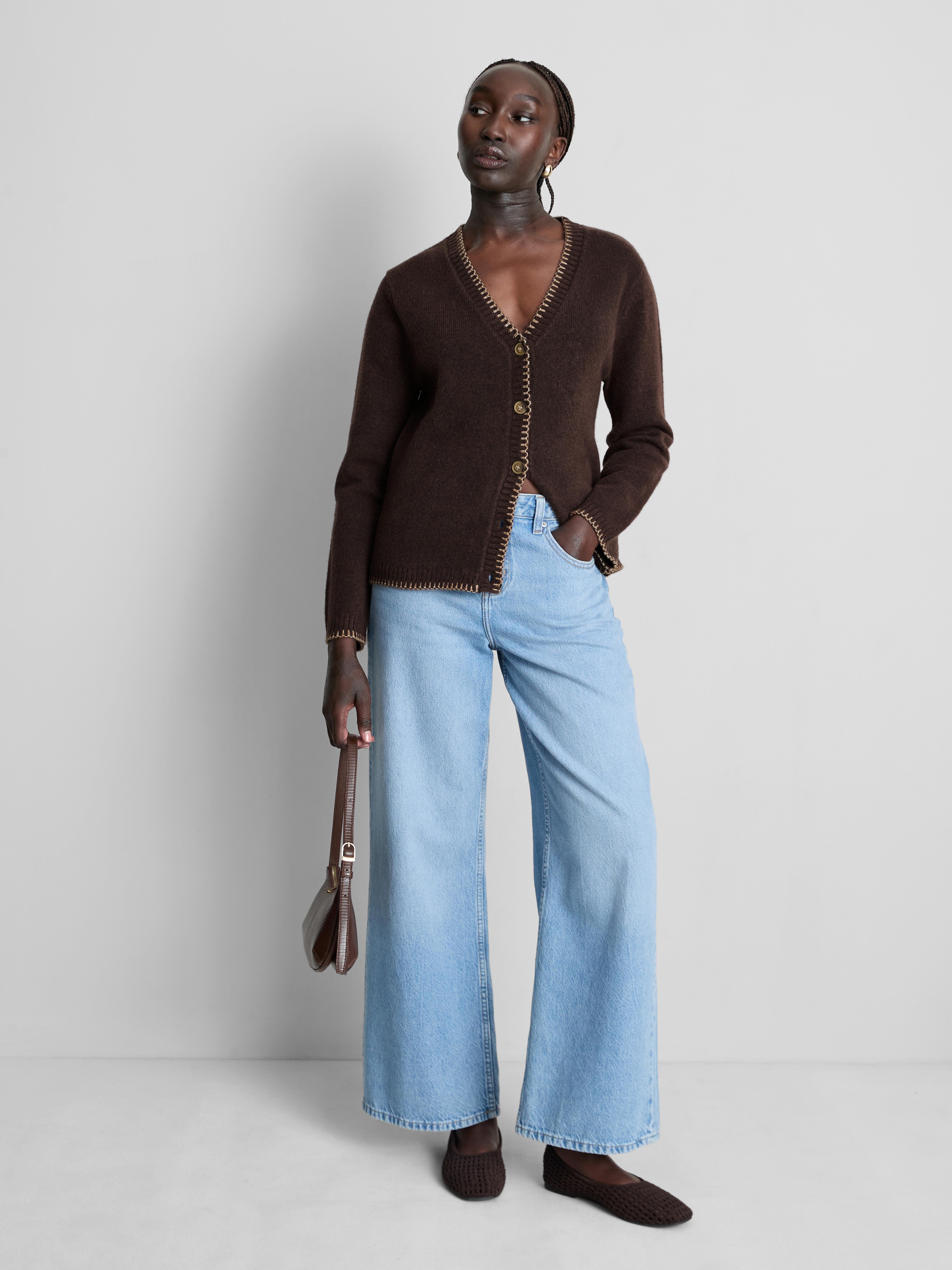 Halo Stitch V-Neck Cardigan