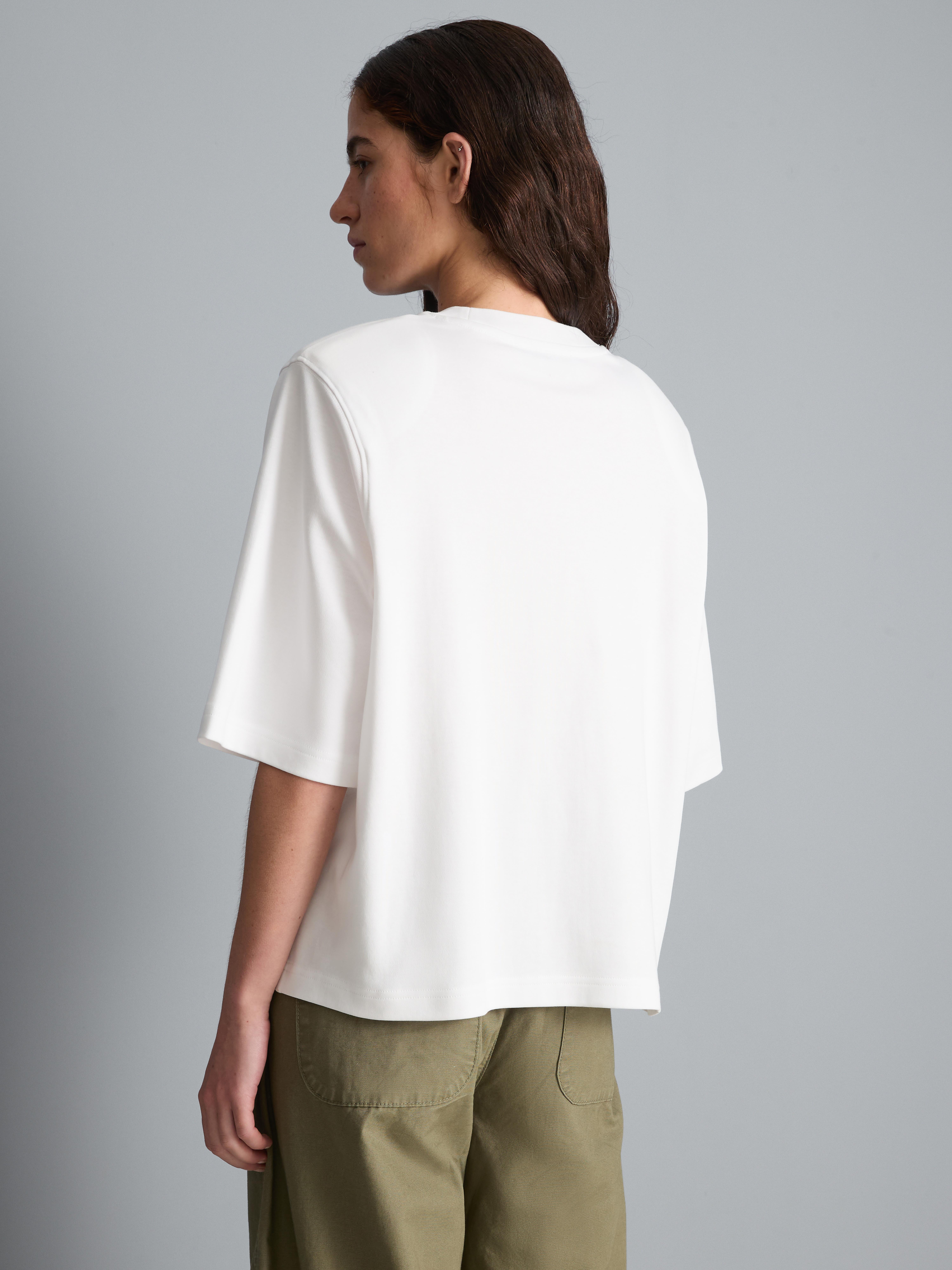 T-Shirt mit Schulterpolstern aus reiner Baumwolle