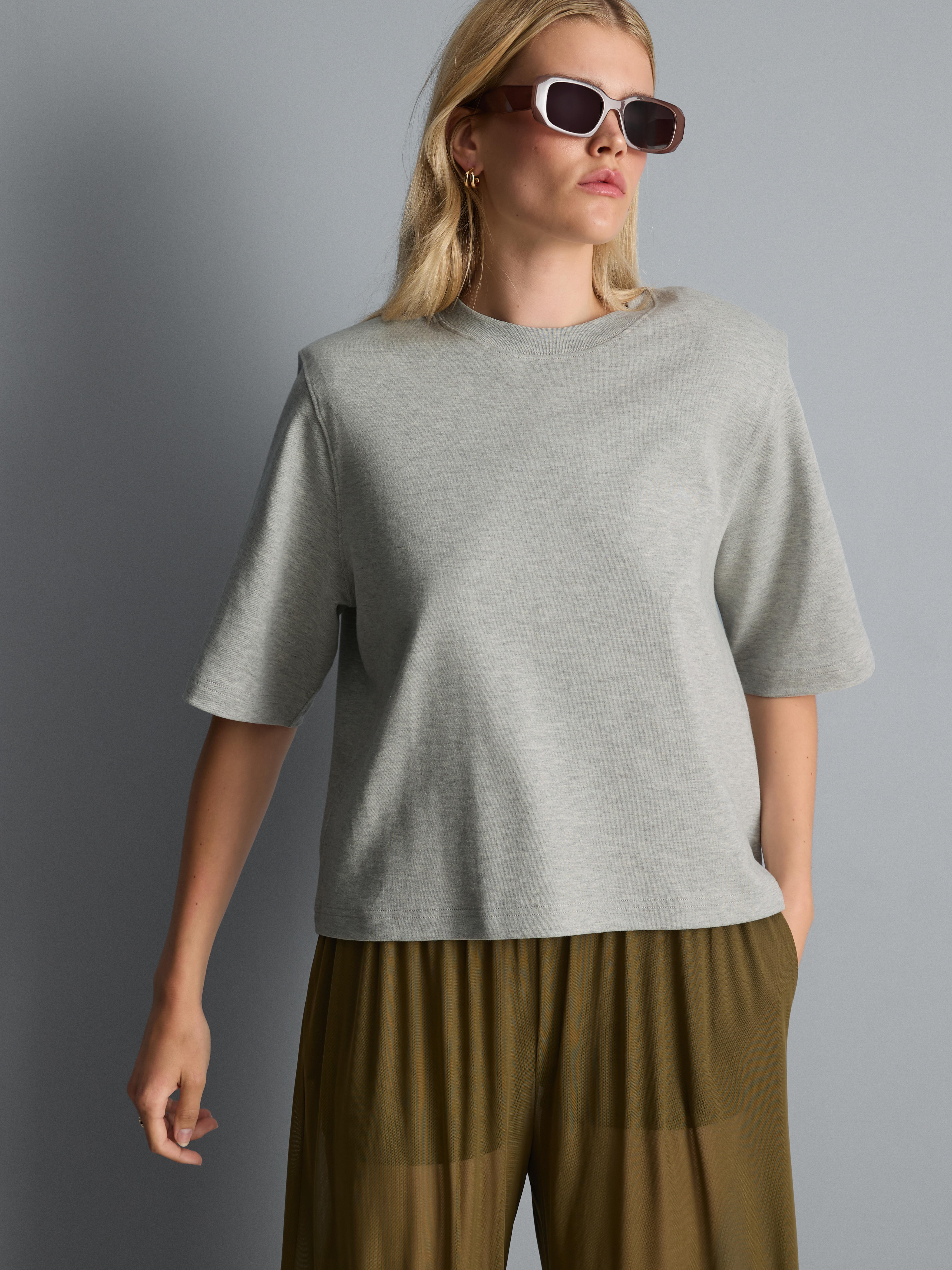 Pure Cotton Shoulder Pad Tee