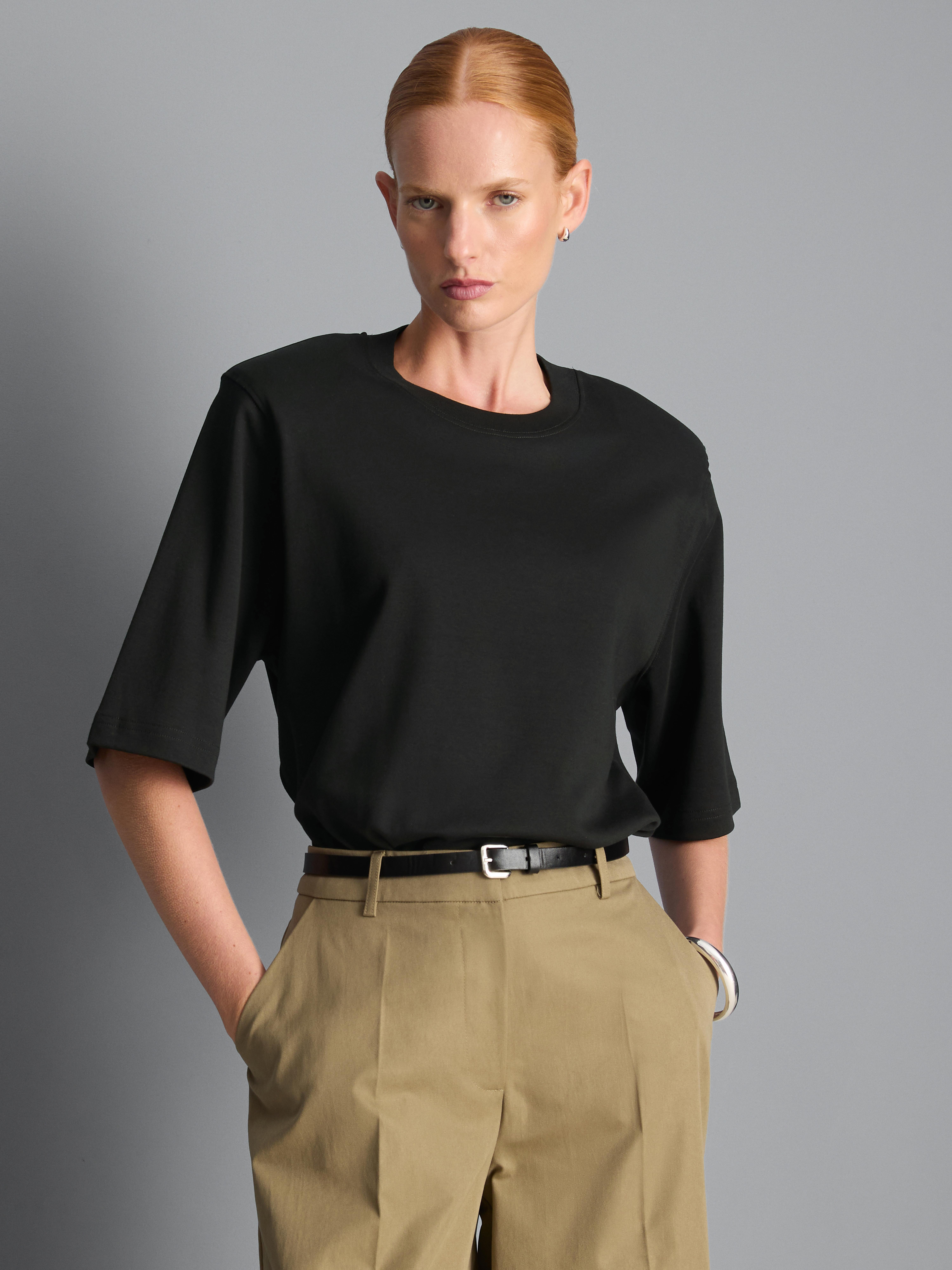 Pure Cotton Shoulder Pad Tee