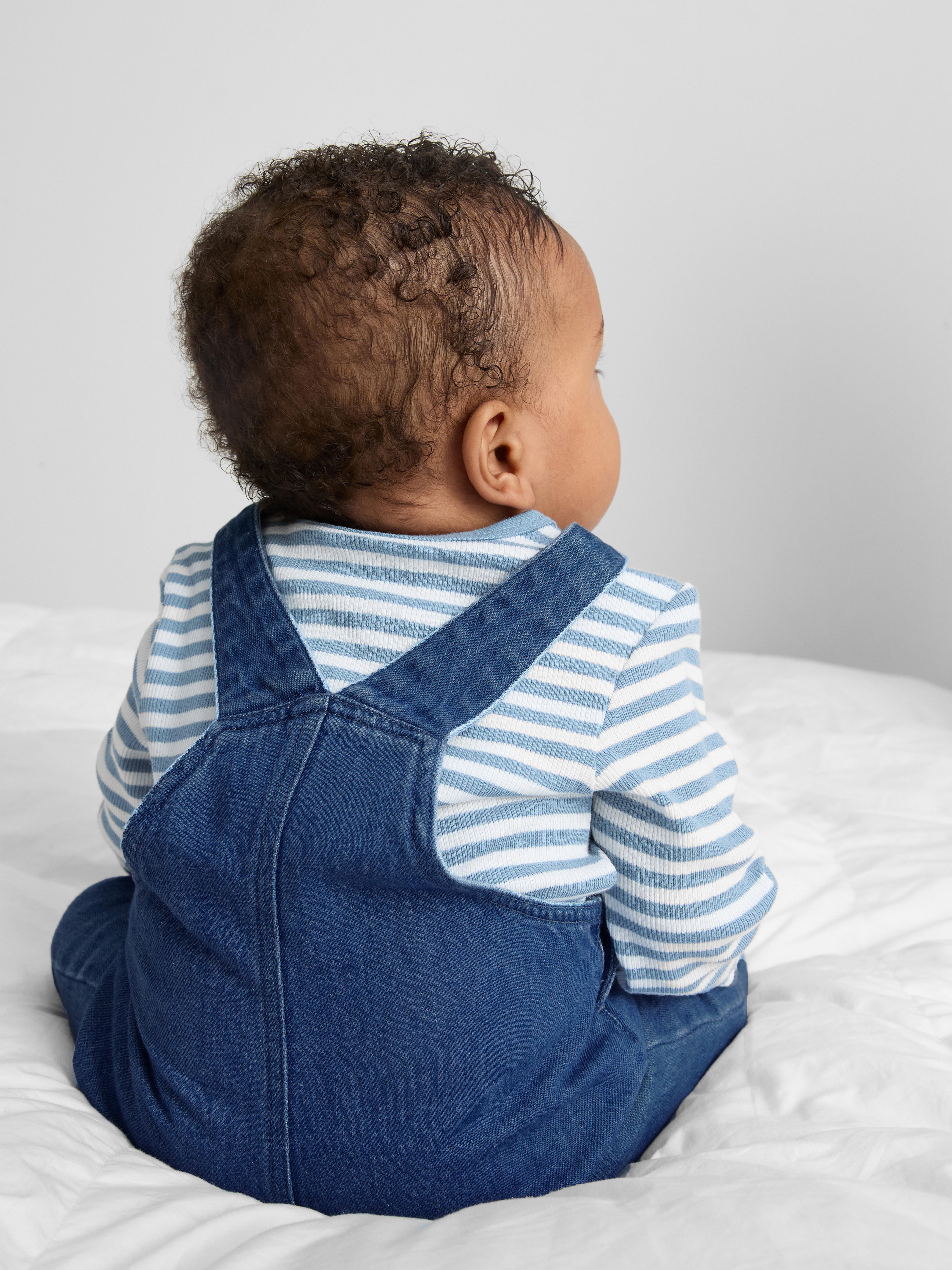0-18mths | Disney’s Mickey Mouse Onesie and Denim Overalls Newborn Set