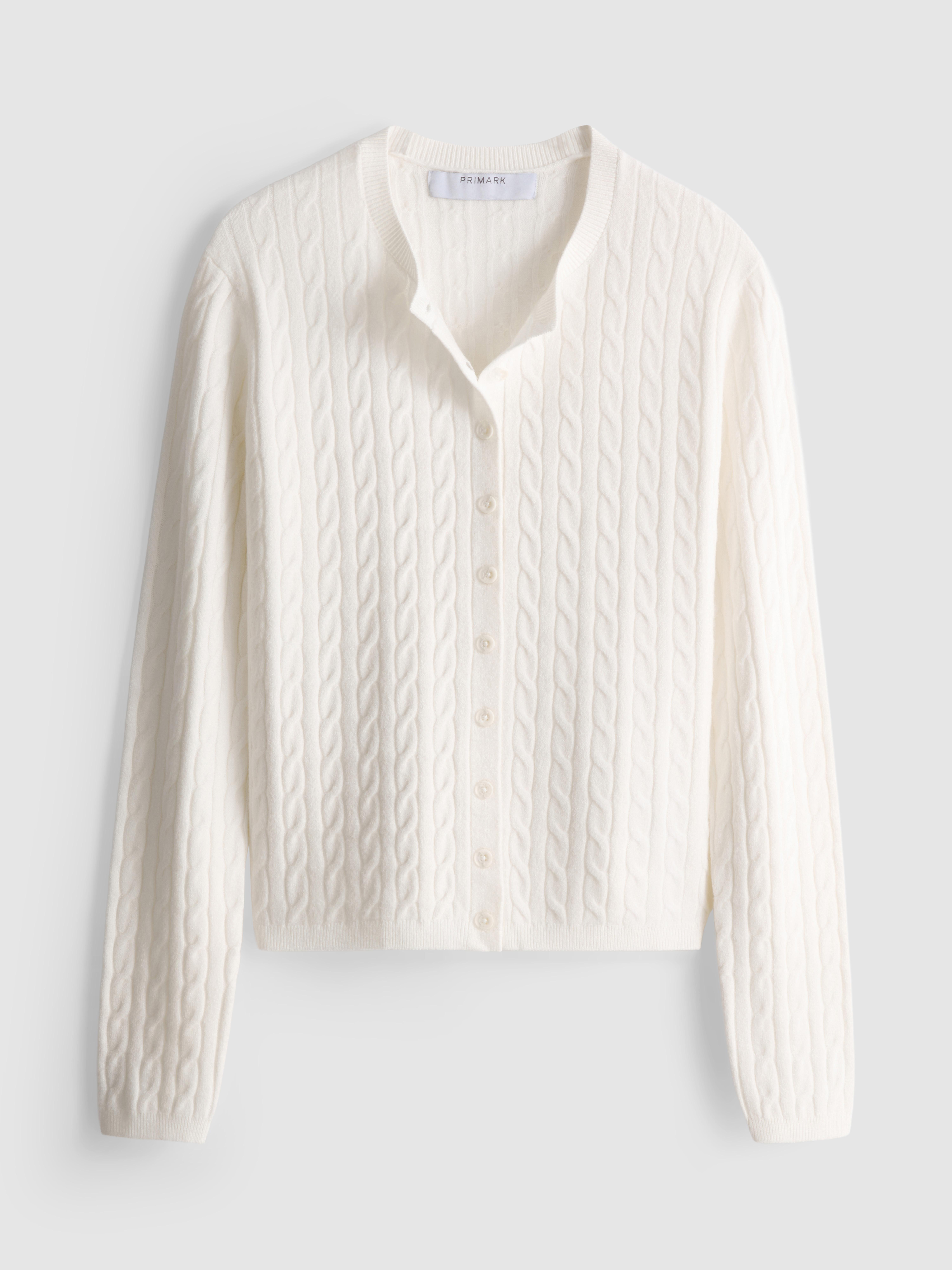 Women's Ivory Cable Knit Cardigan | Primark