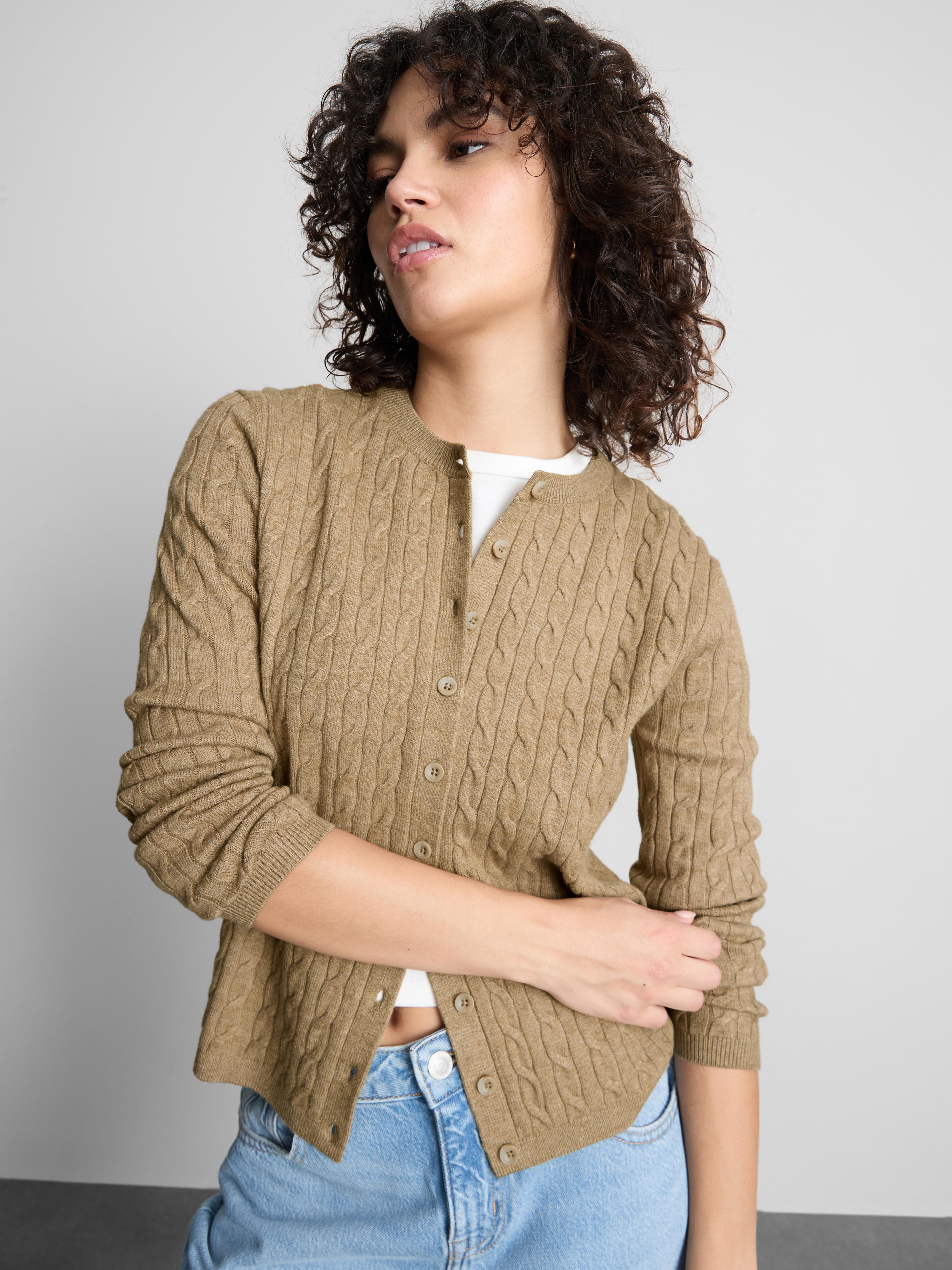 Cardigan in maglia a trecce