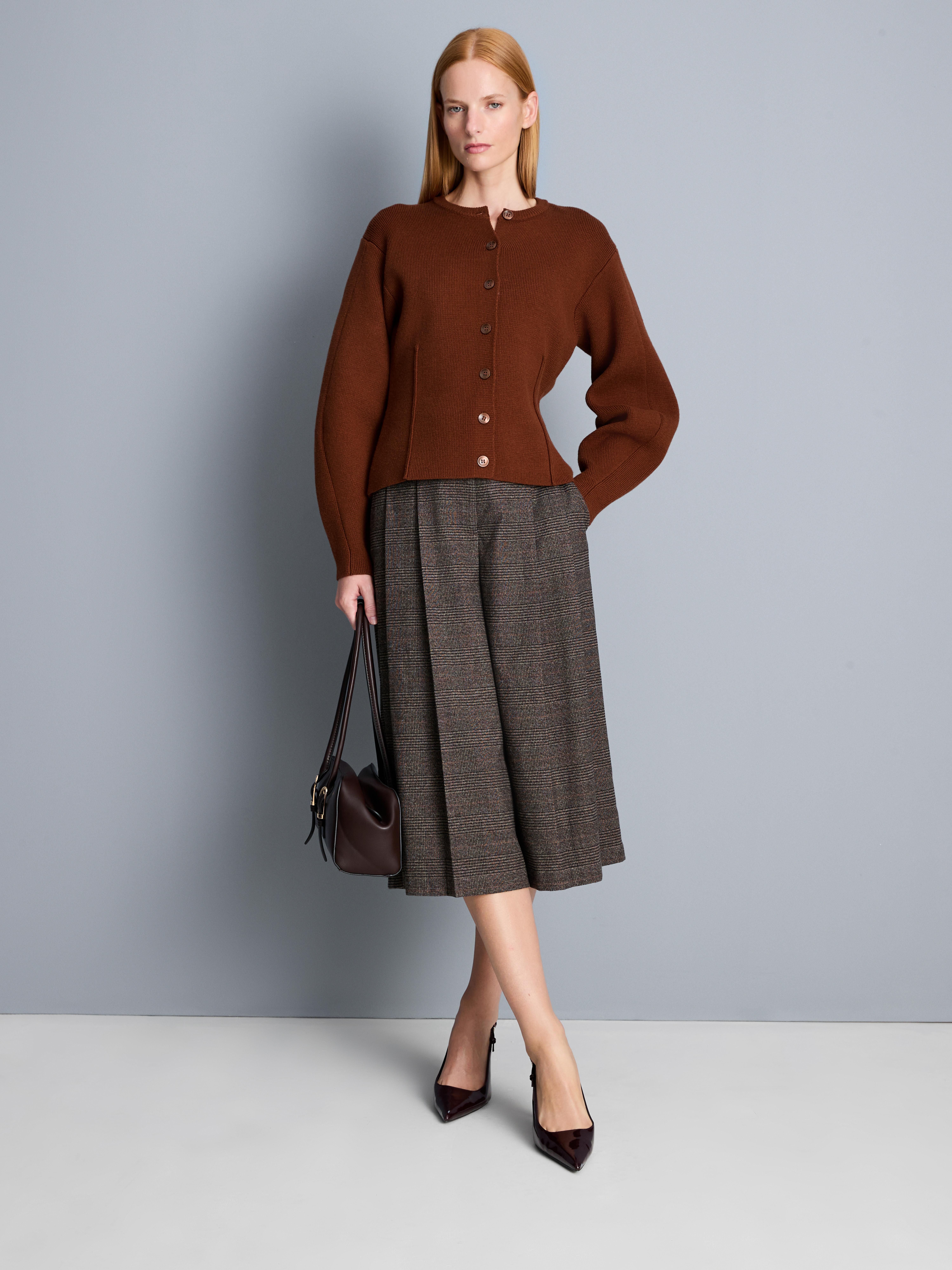Women's Dark Orange Sculpted Roundneck Cardigan | Primark