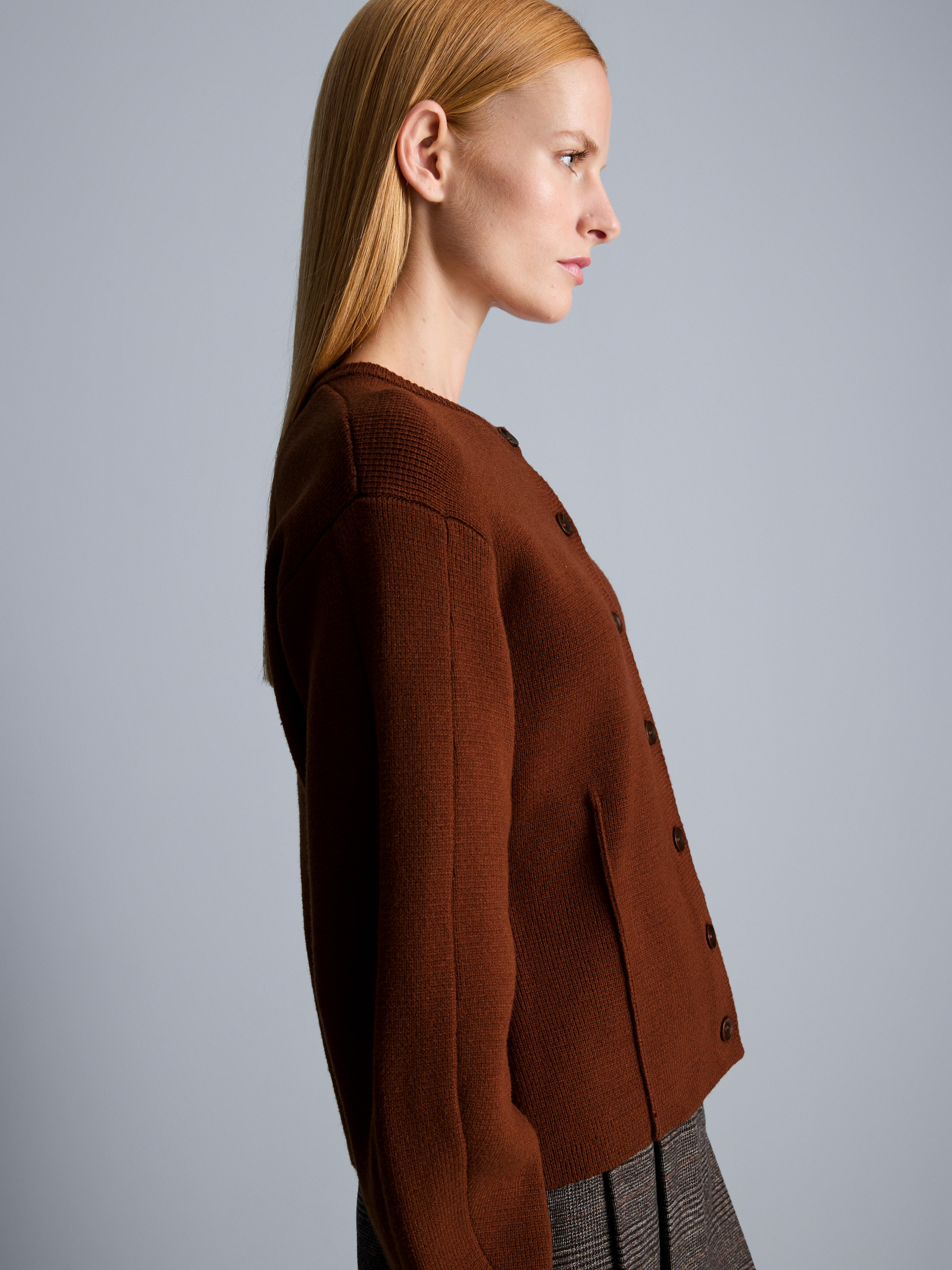 Women's Dark Orange Sculpted Roundneck Cardigan | Primark