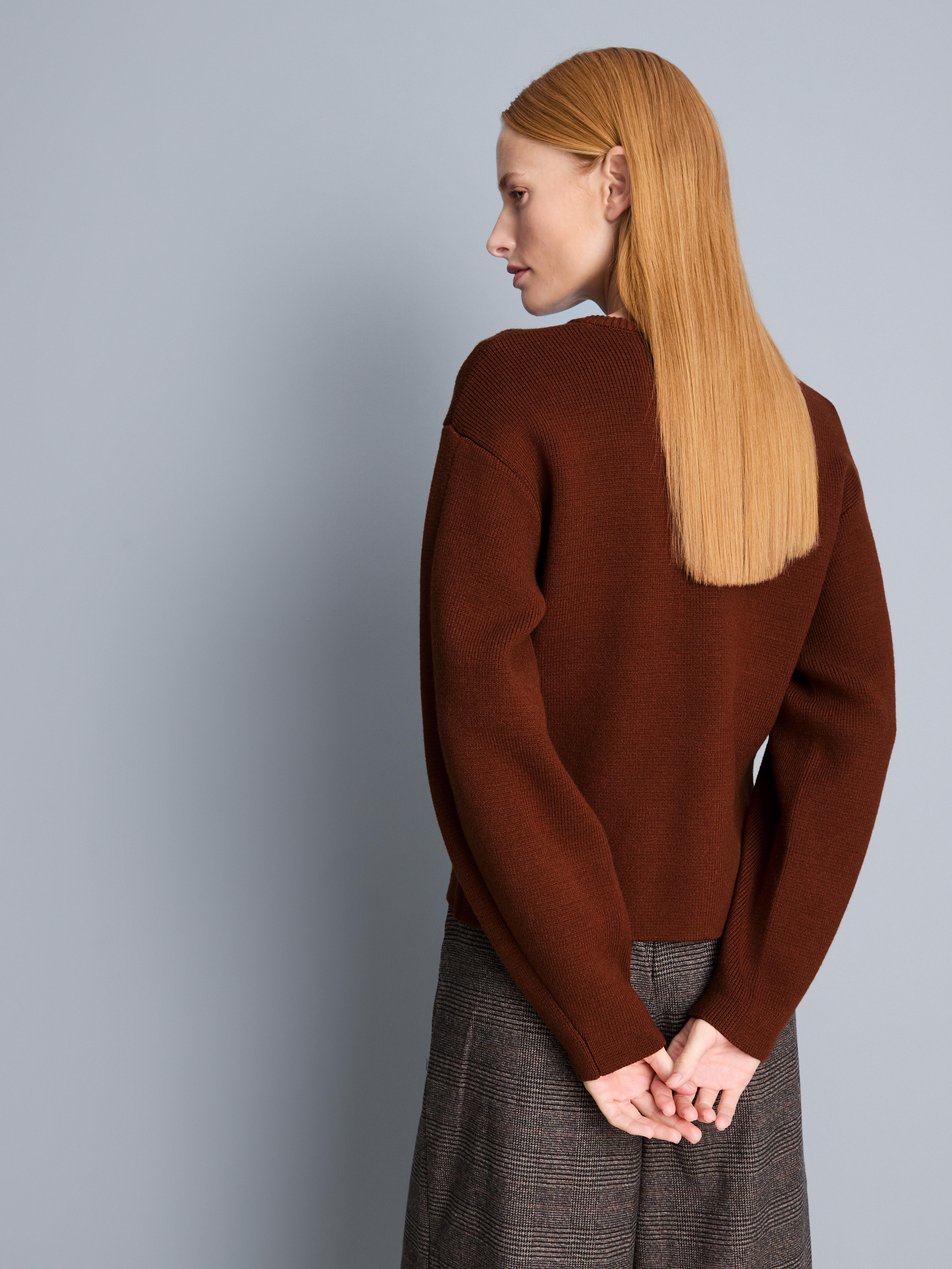 Women's Dark Orange Sculpted Roundneck Cardigan | Primark