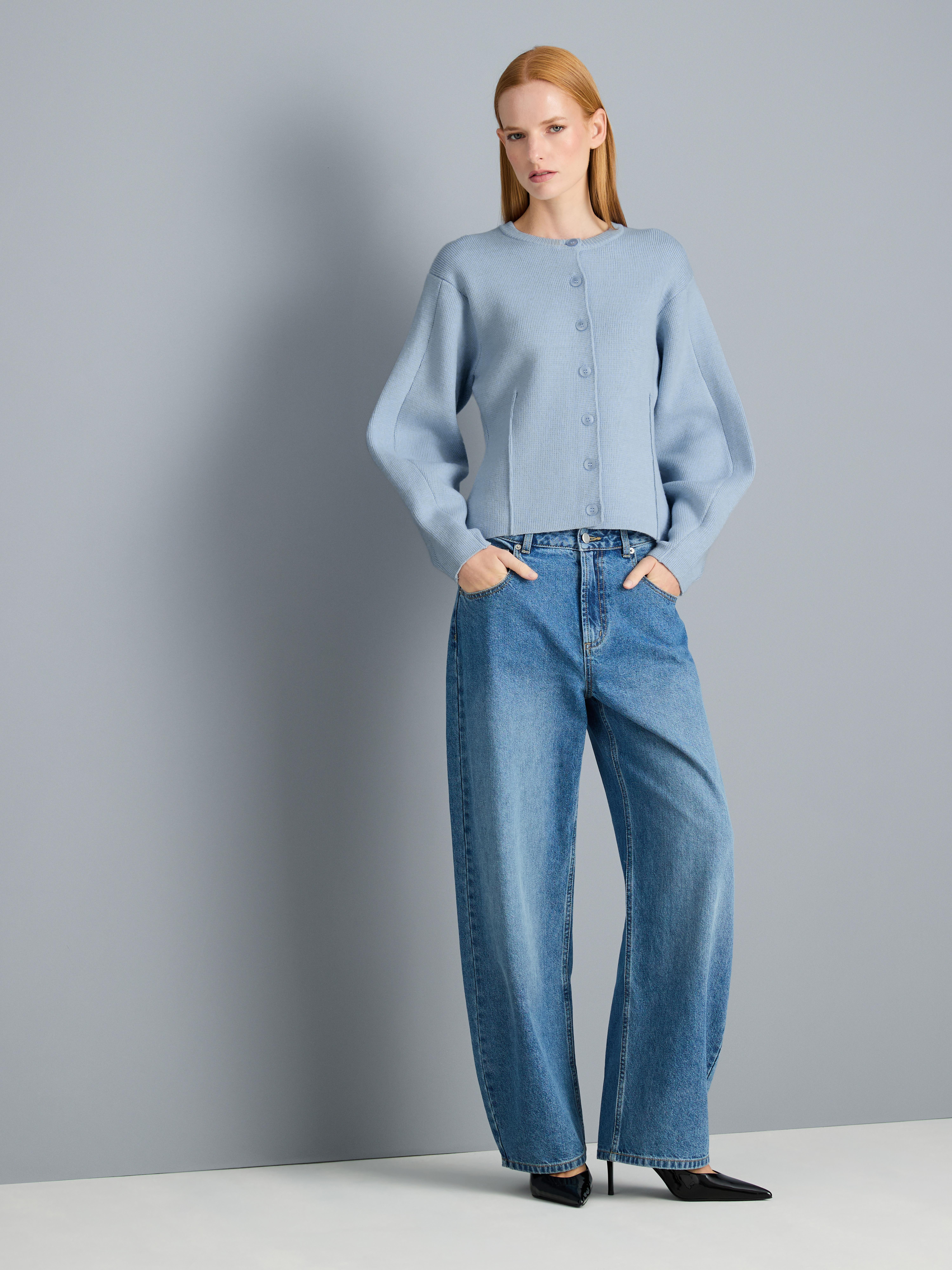 Sculpted Roundneck Cardigan