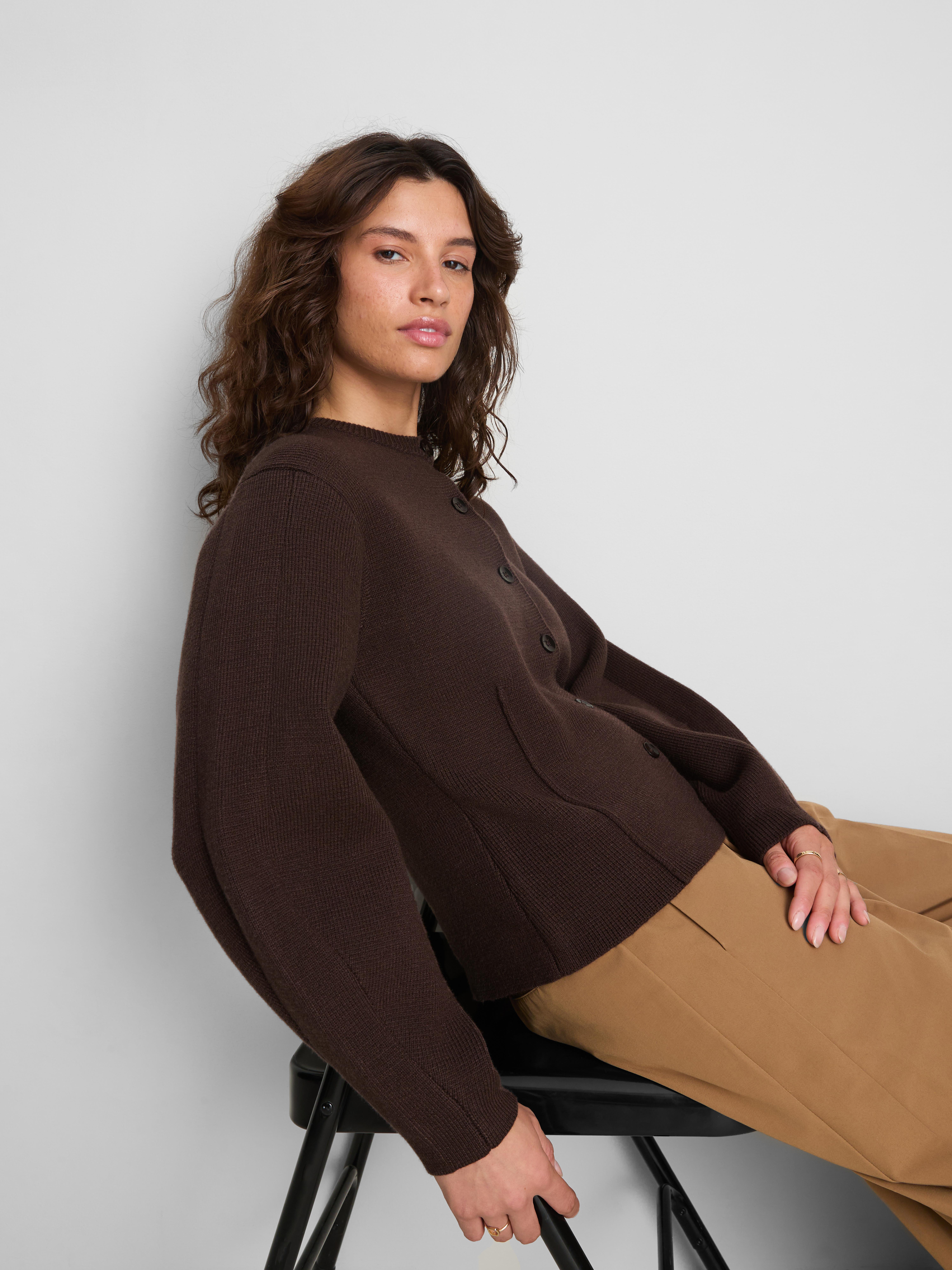 Sculpted Roundneck Cardigan
