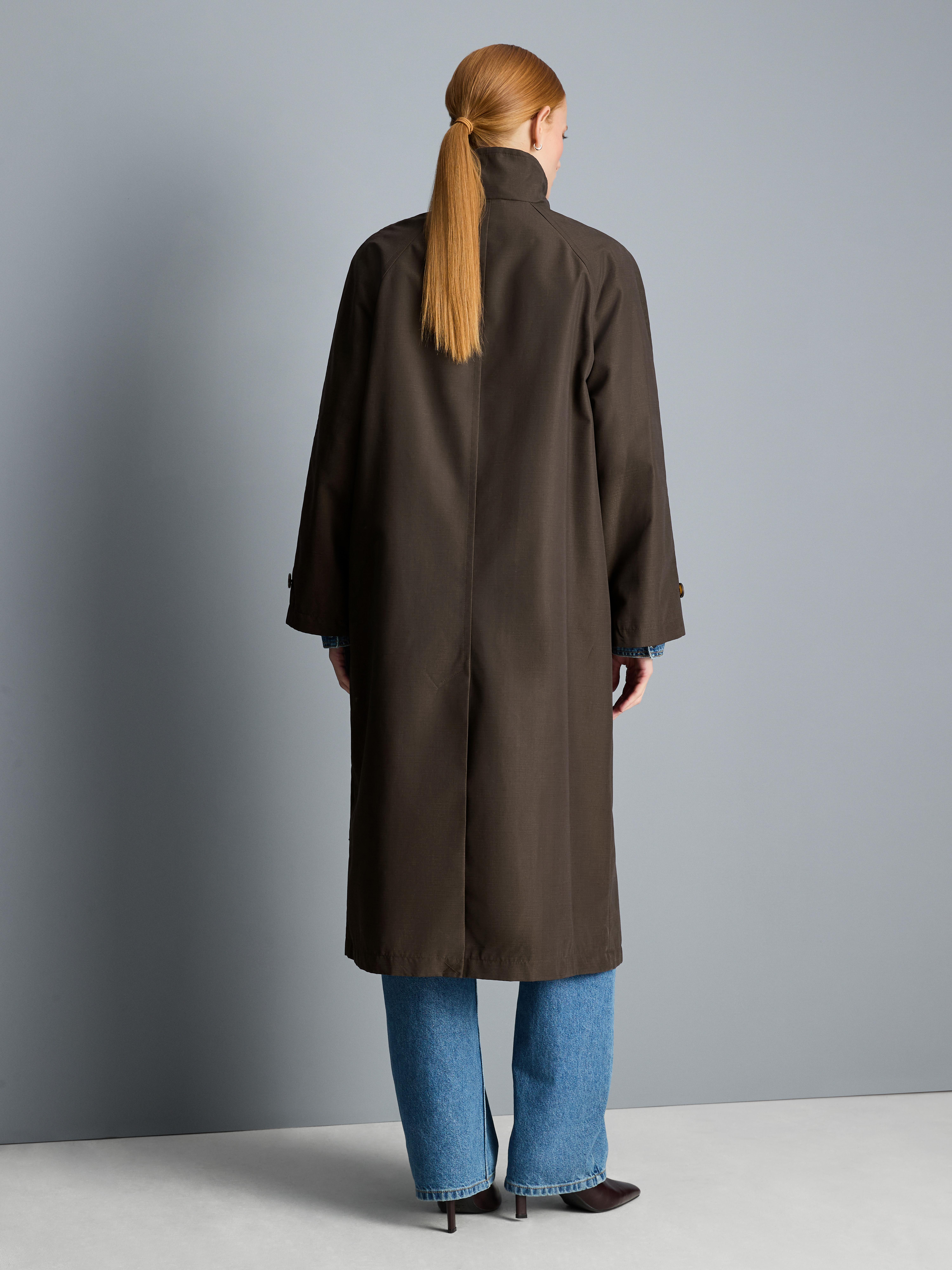 High Neckline Long Raincoat