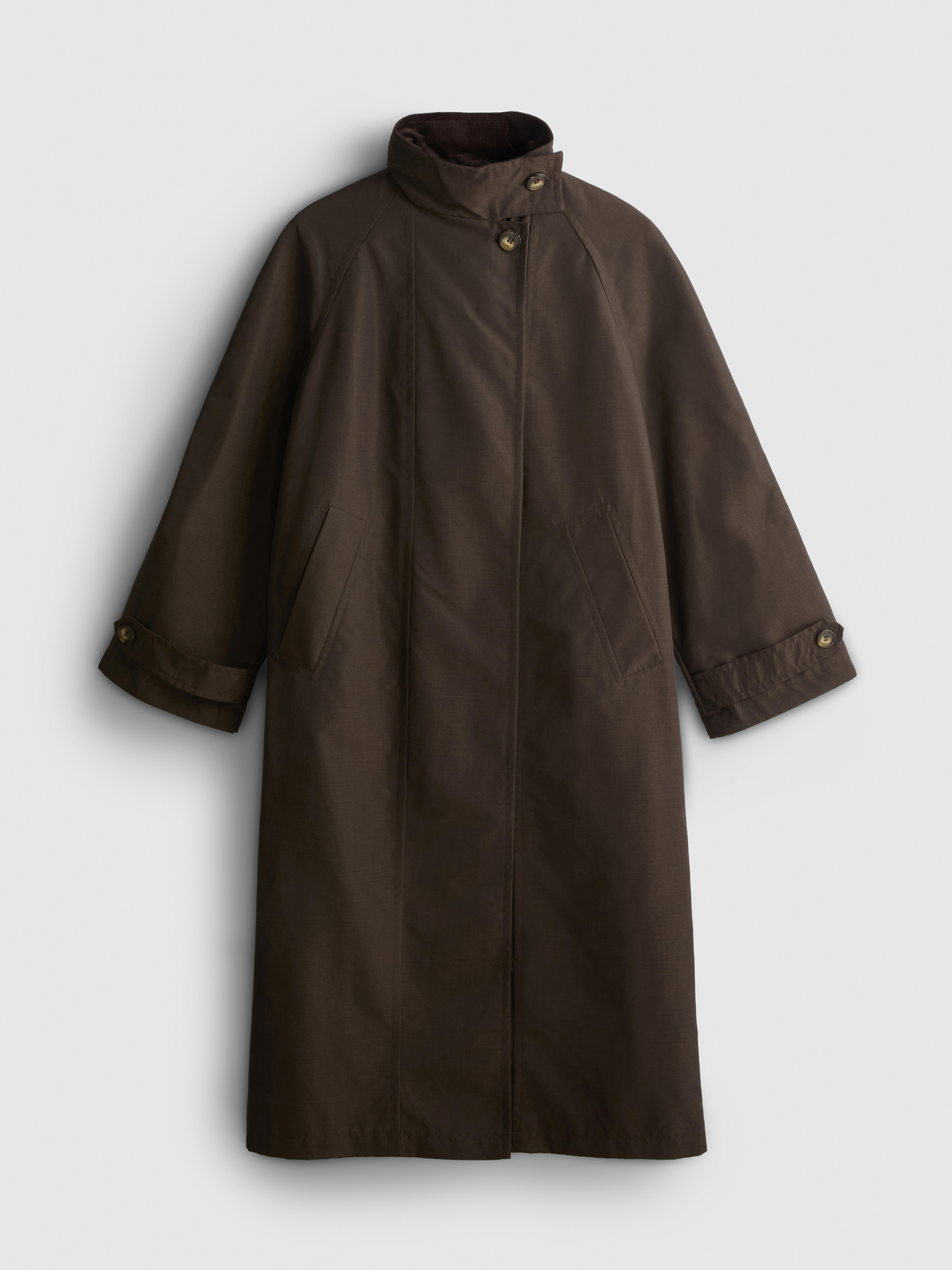 High Neckline Long Raincoat