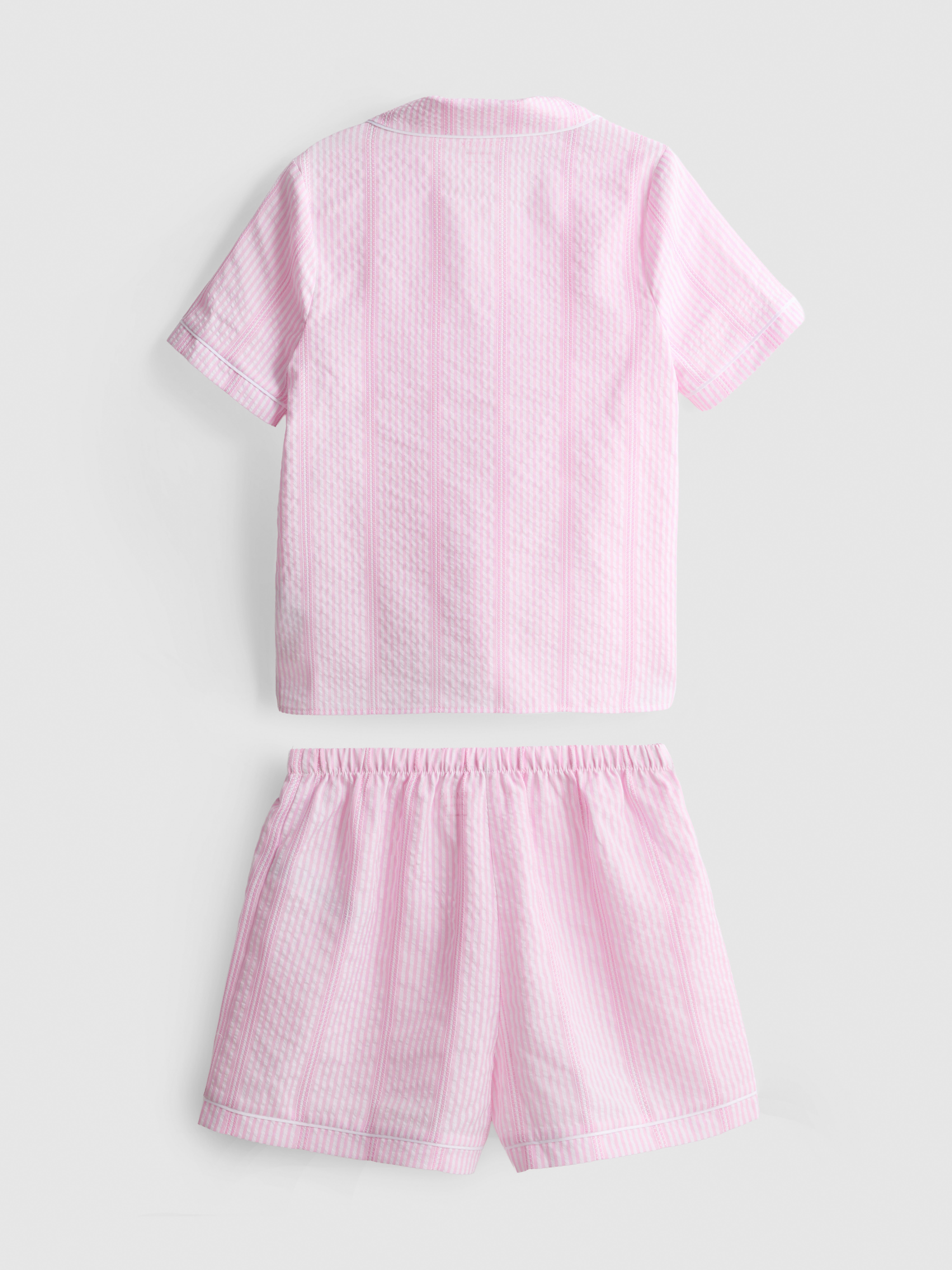 5–15 ans | Pyjama chemise et short rayés en seersucker