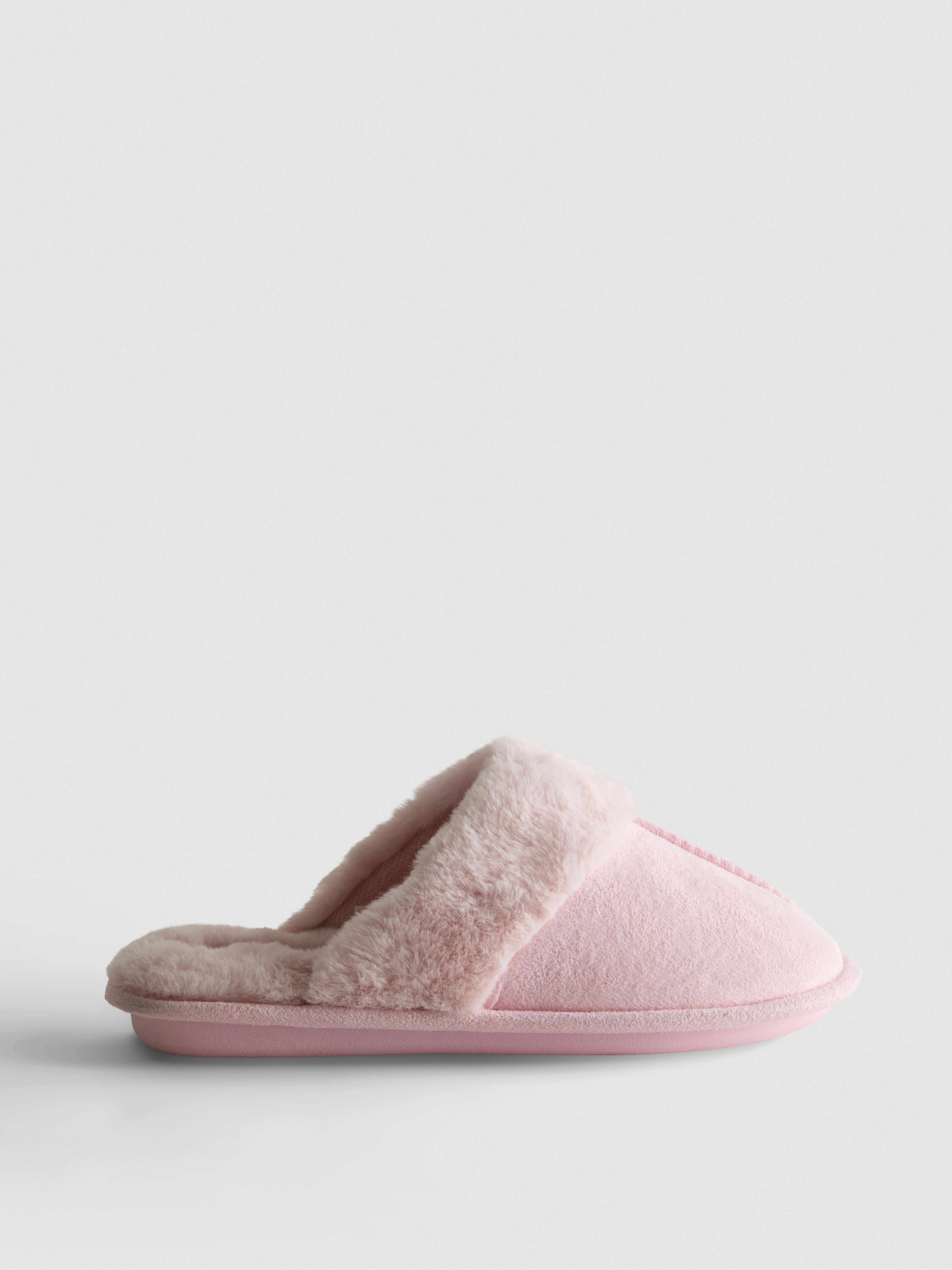 Faux Suede Mule Slippers