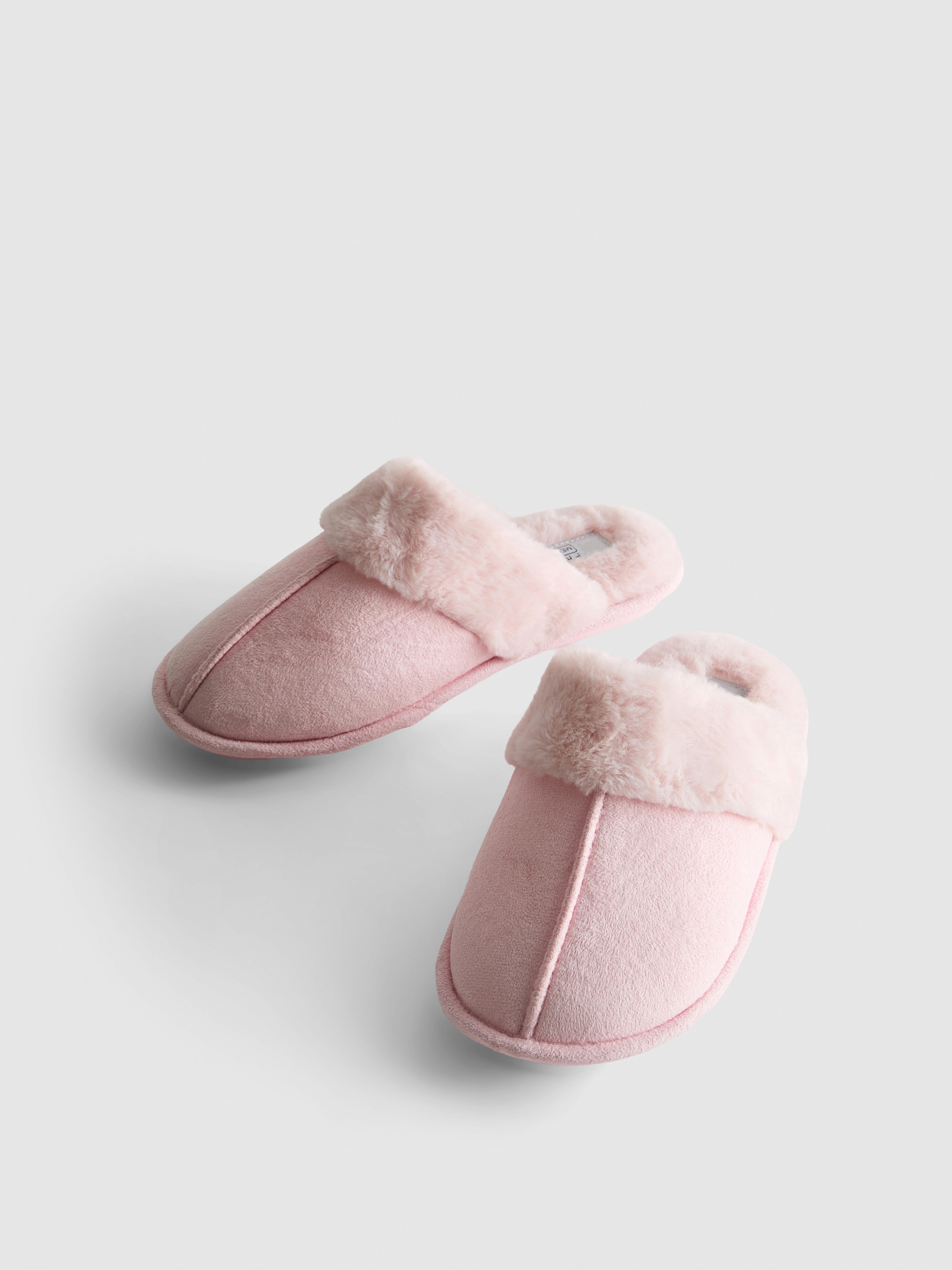 Faux Suede Mule Slippers