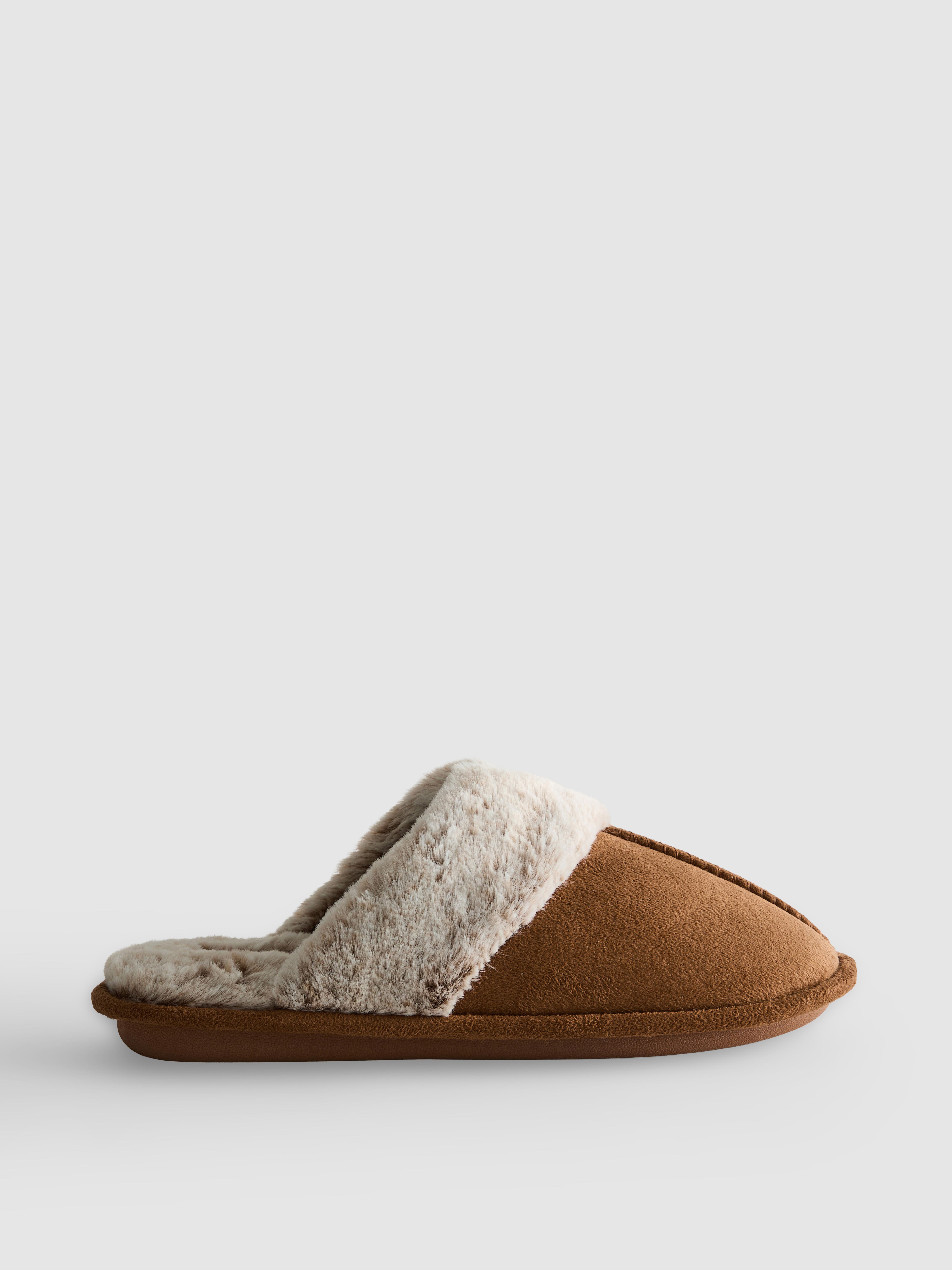 Faux Suede Mule Slippers