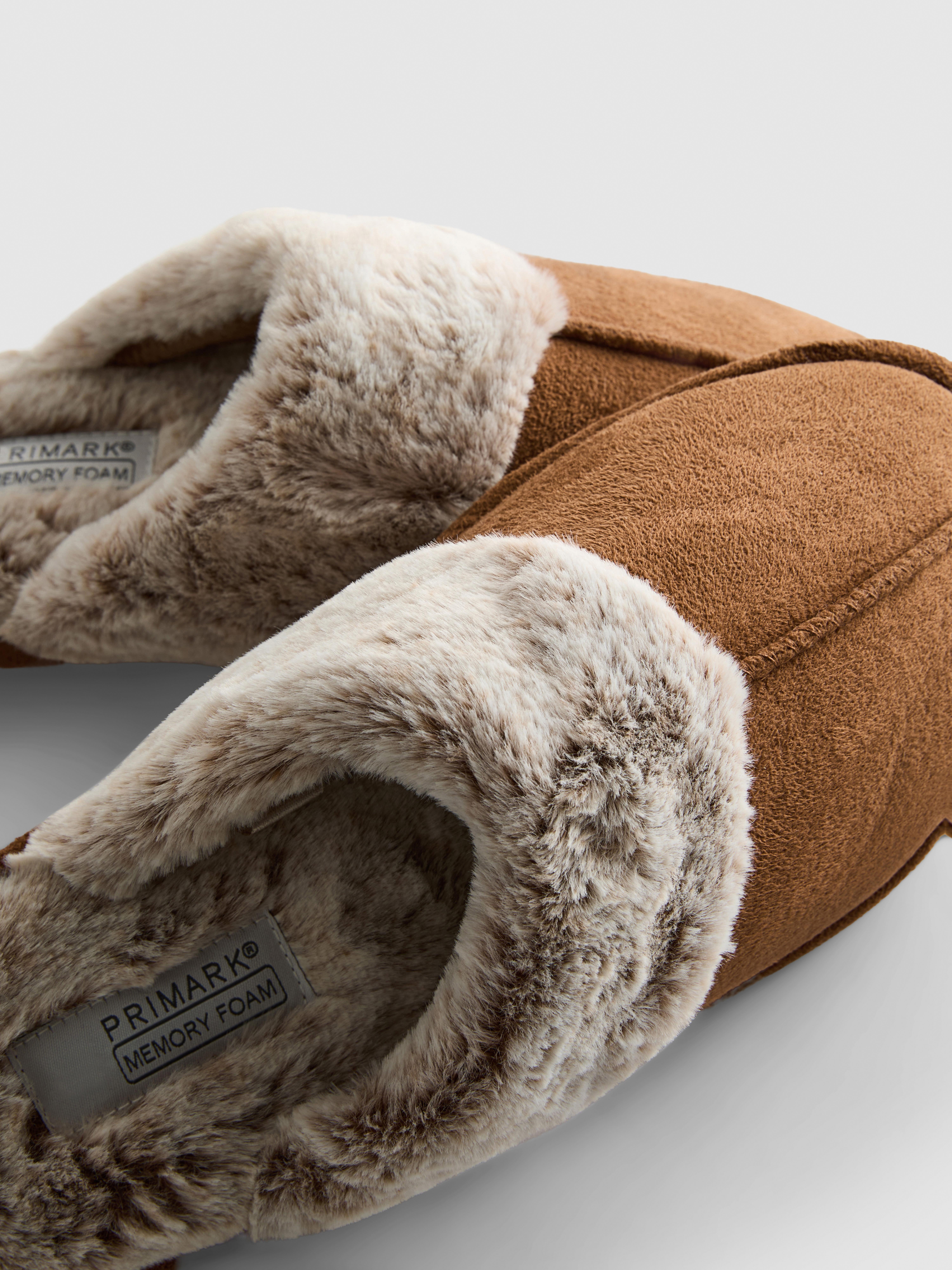 Faux Suede Mule Slippers