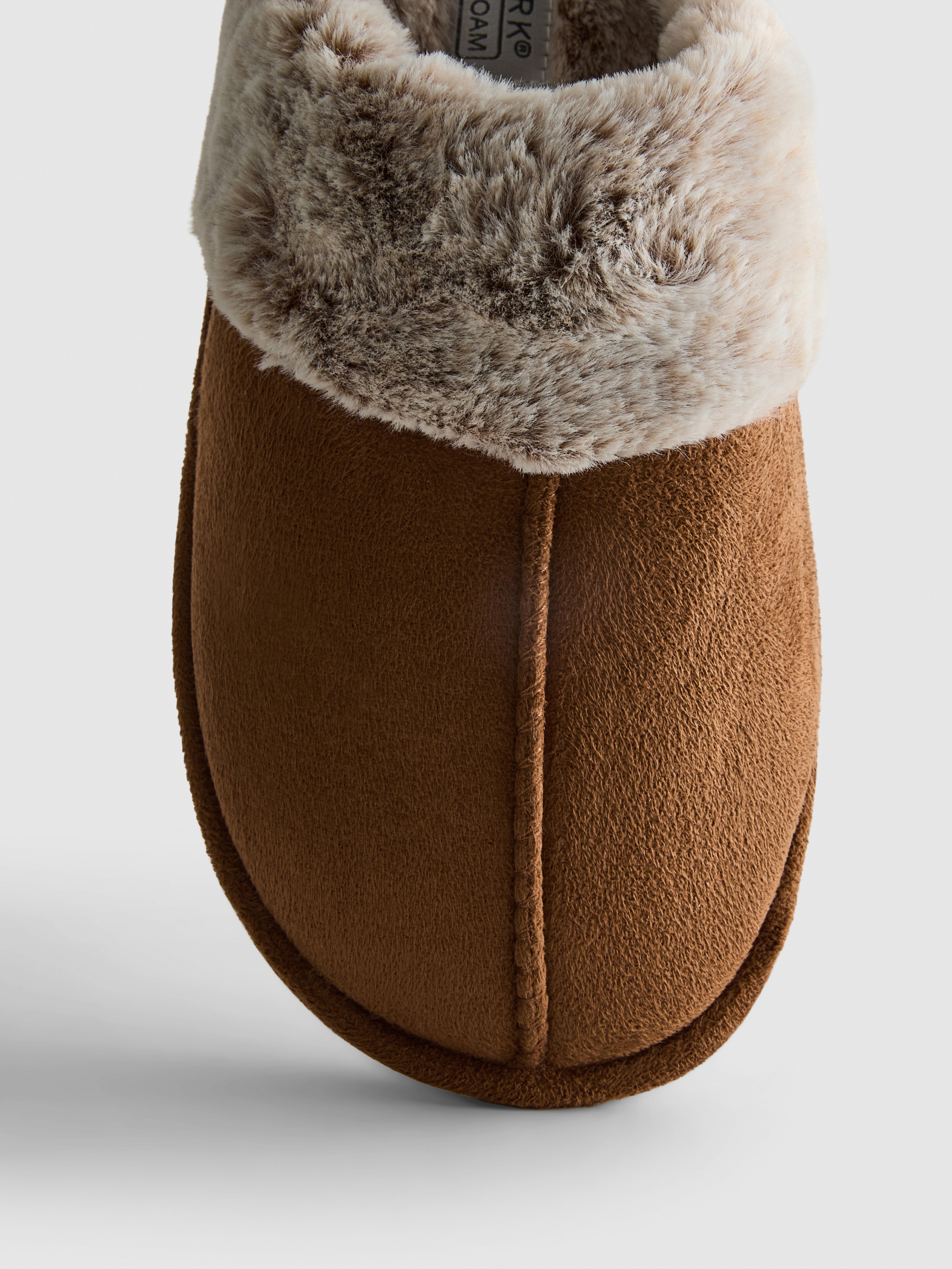Faux Suede Mule Slippers