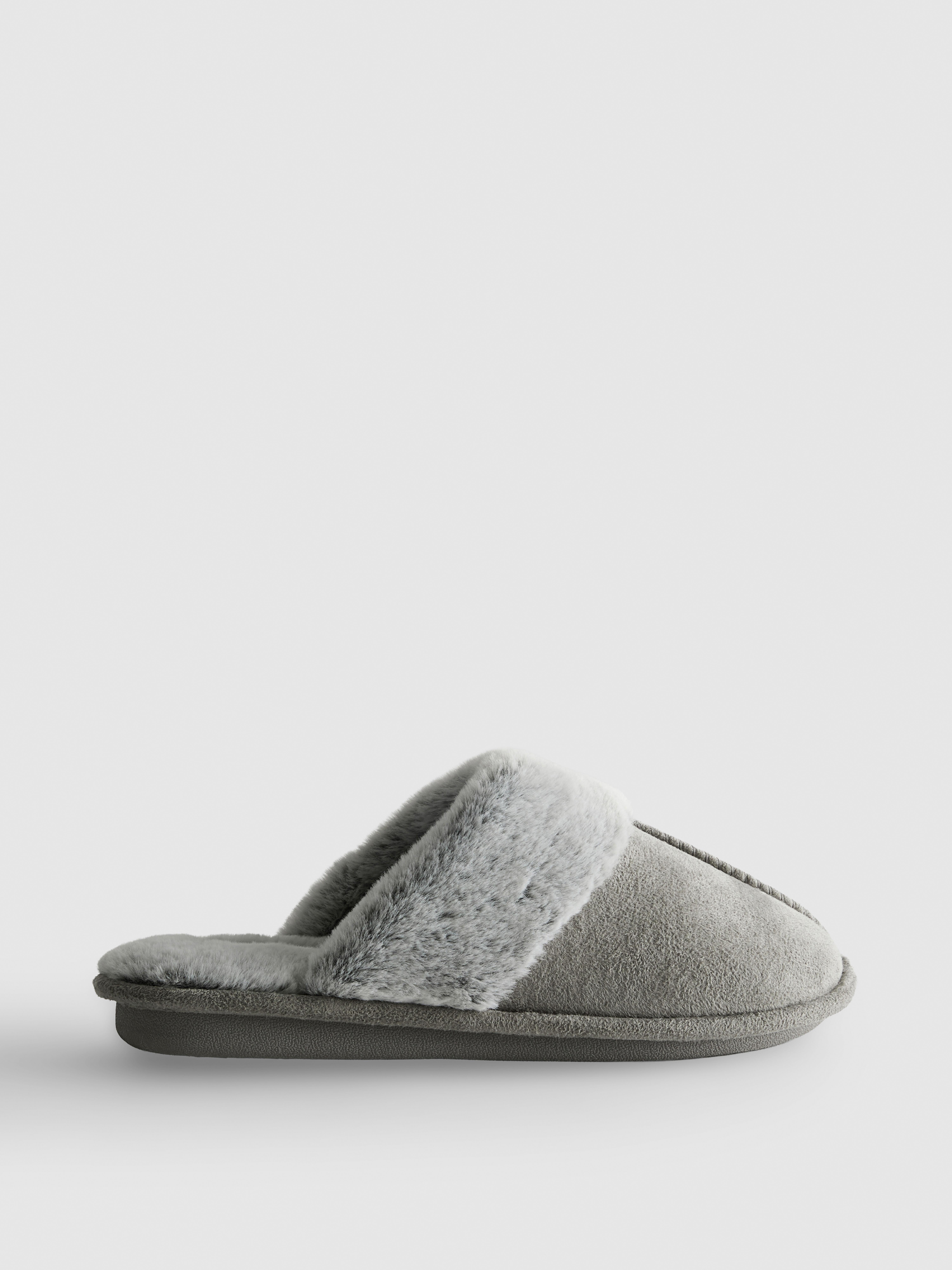 Faux Suede Mule Slippers