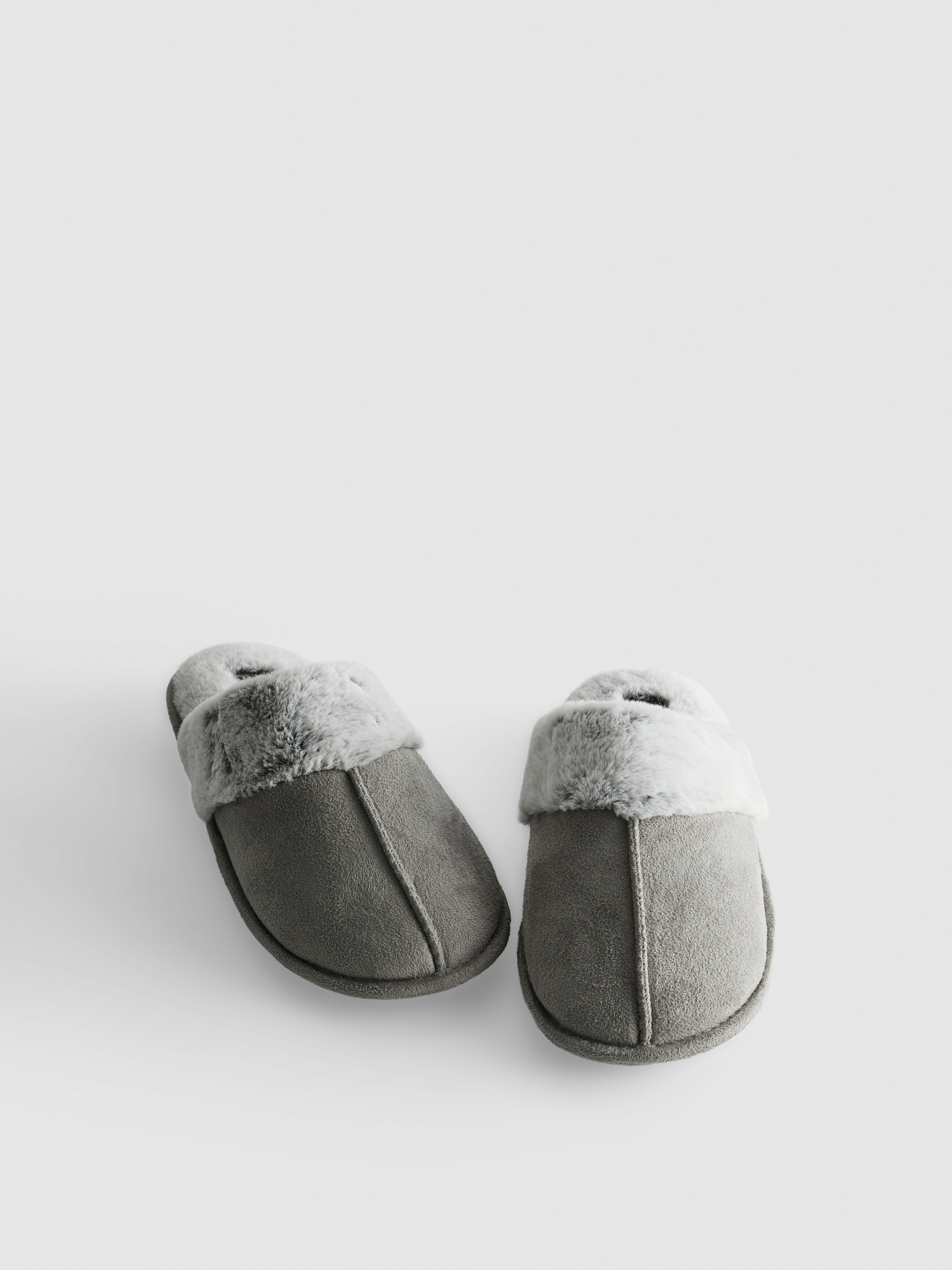 Faux Suede Mule Slippers