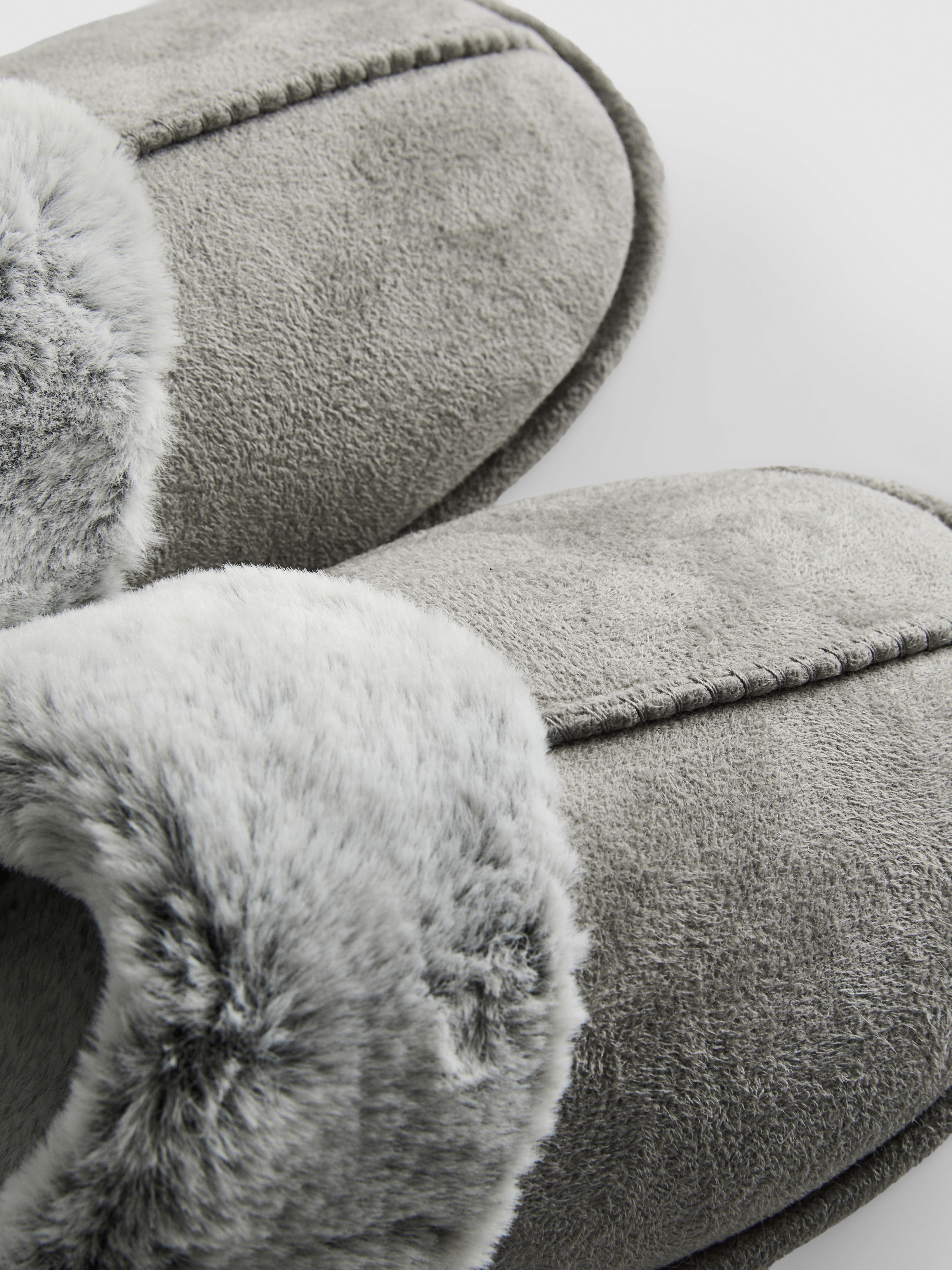 Faux Suede Mule Slippers