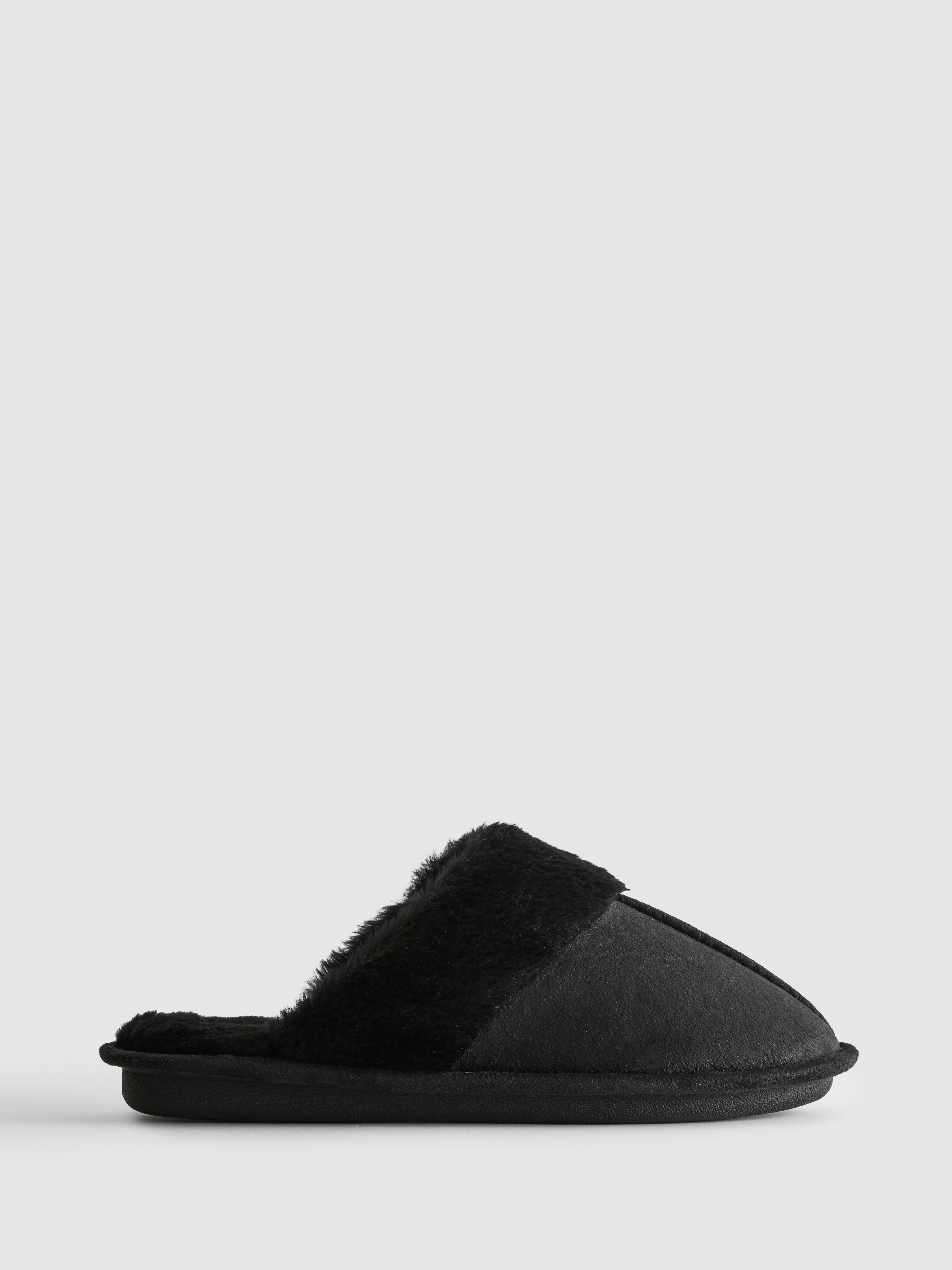 Faux Suede Mule Slippers