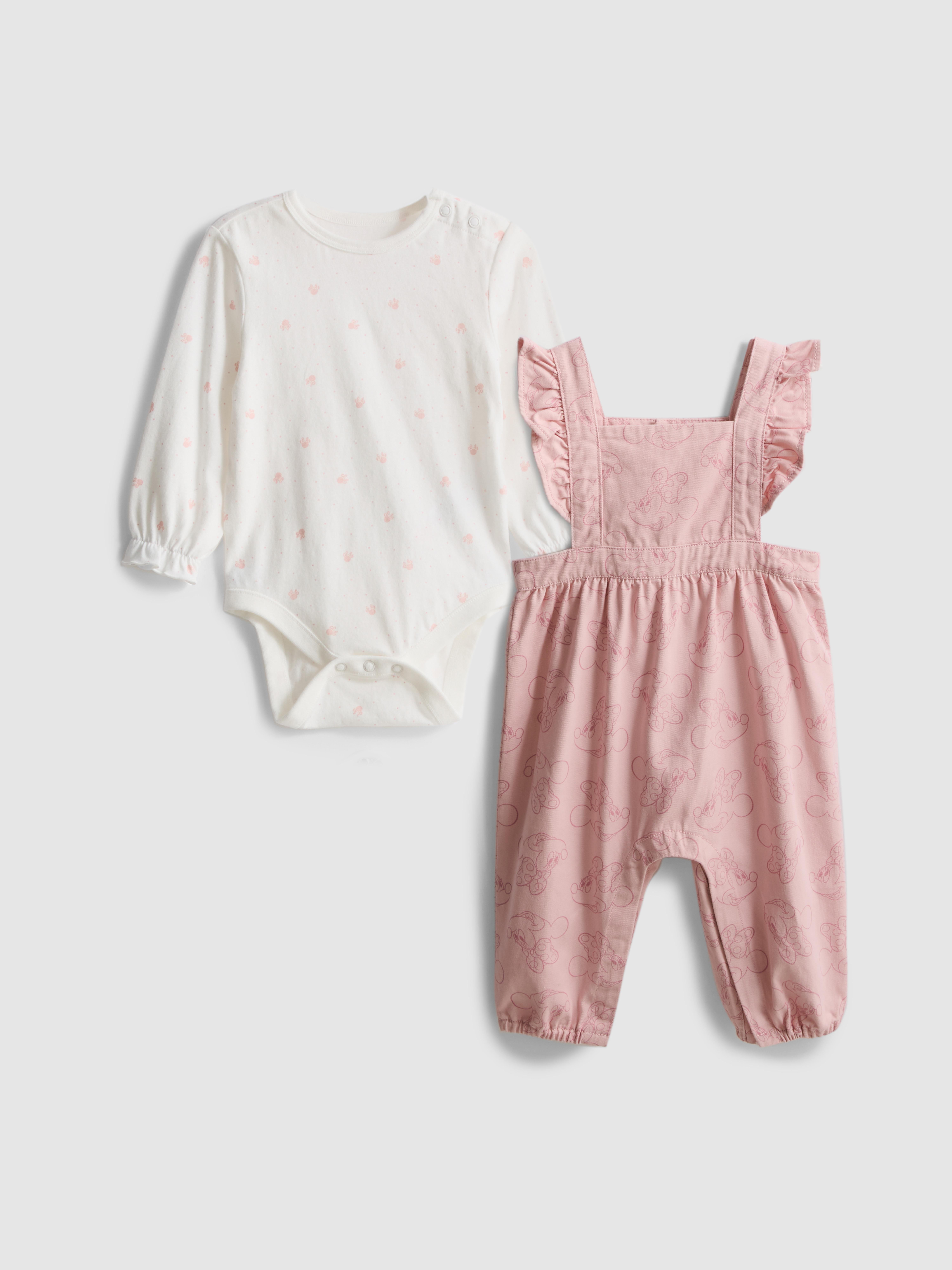 0-18mths | Disney’s Minnie Mouse Onesie and Overalls Newborn Set