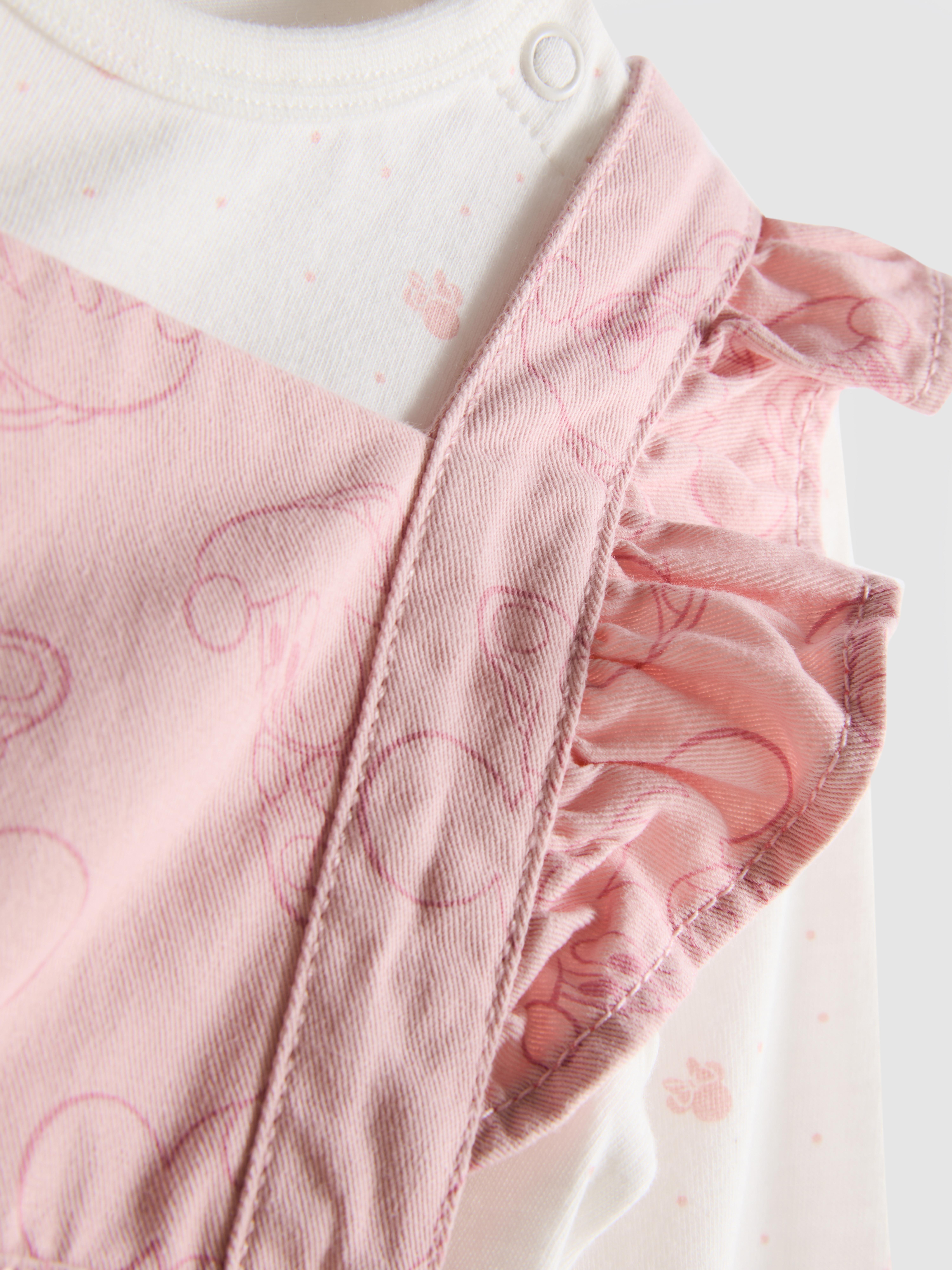 0-18mths | Disney’s Minnie Mouse Onesie and Overalls Newborn Set