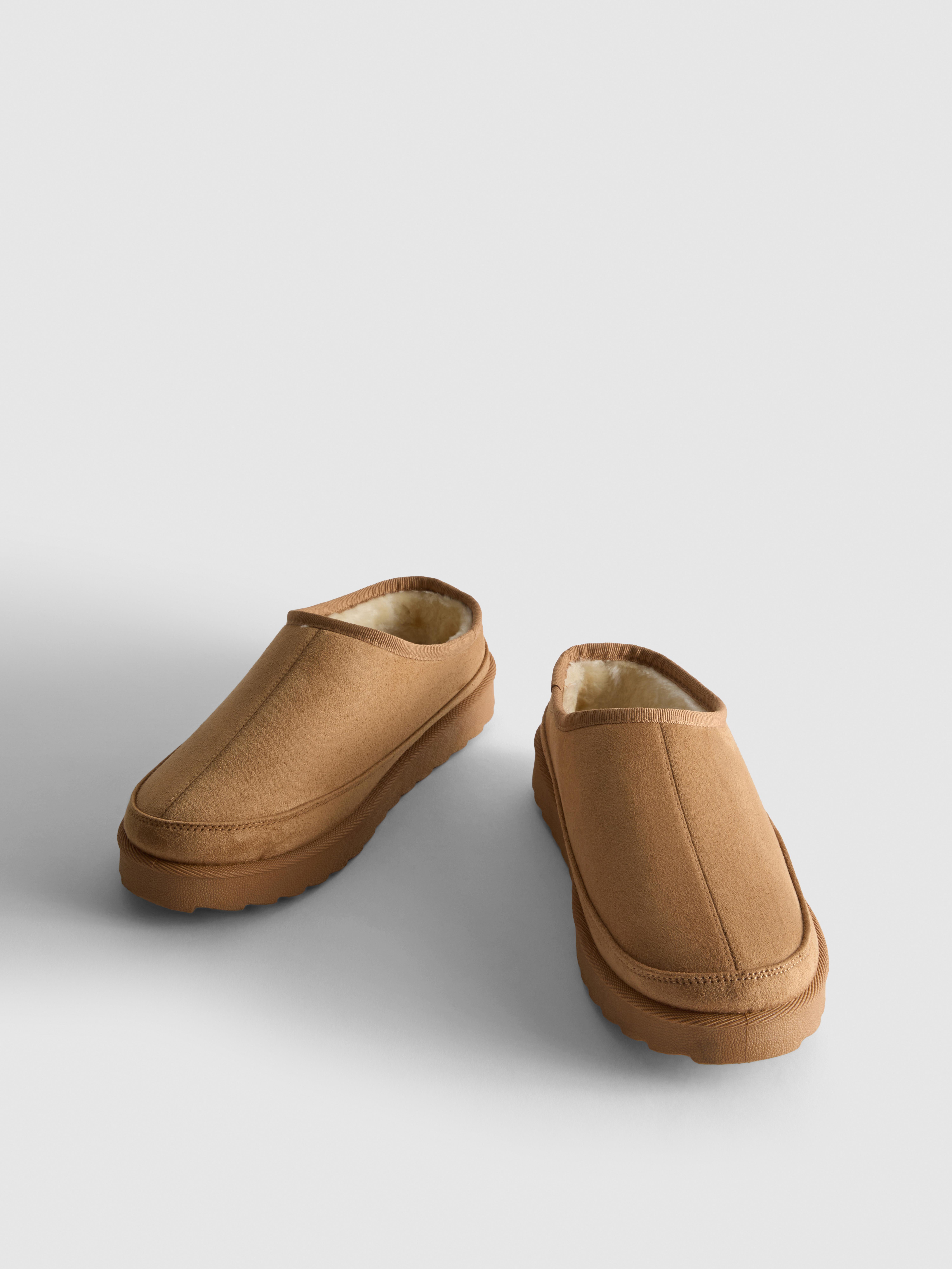 Faux Suede Fleece Lined Slippers