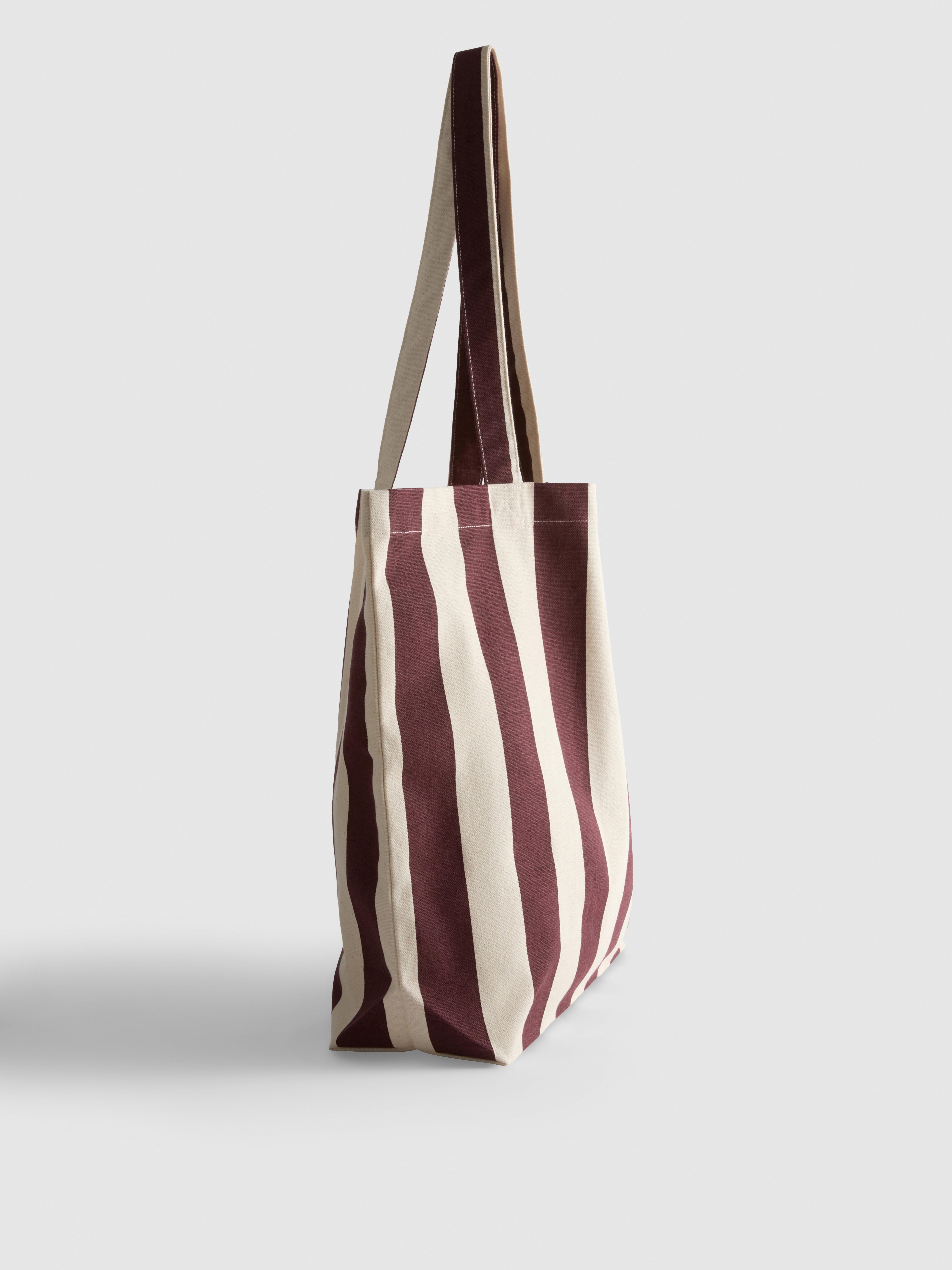 Striped Canvas Tote Bag
