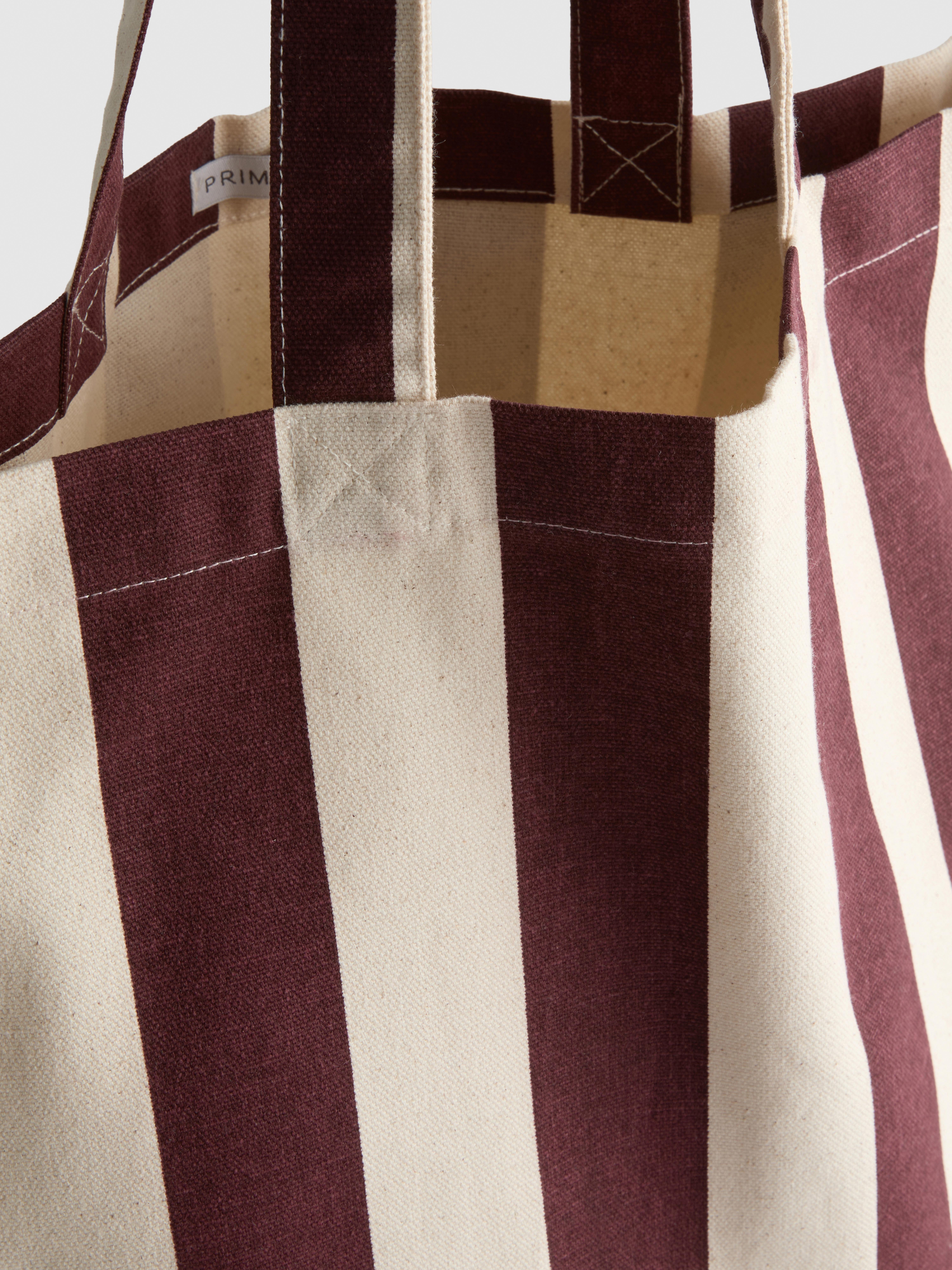 Striped Canvas Tote Bag