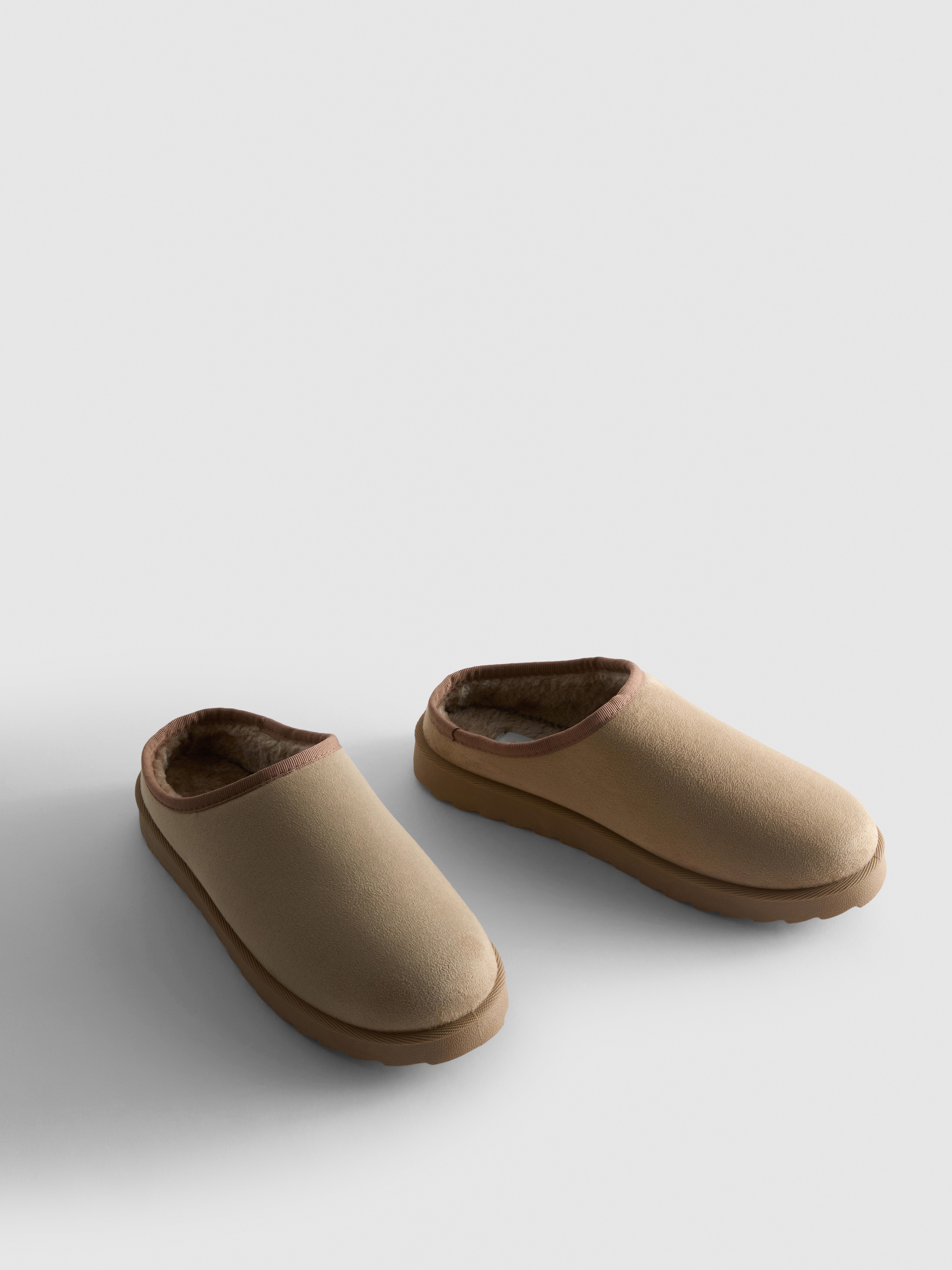 Faux Suede Mule Slippers