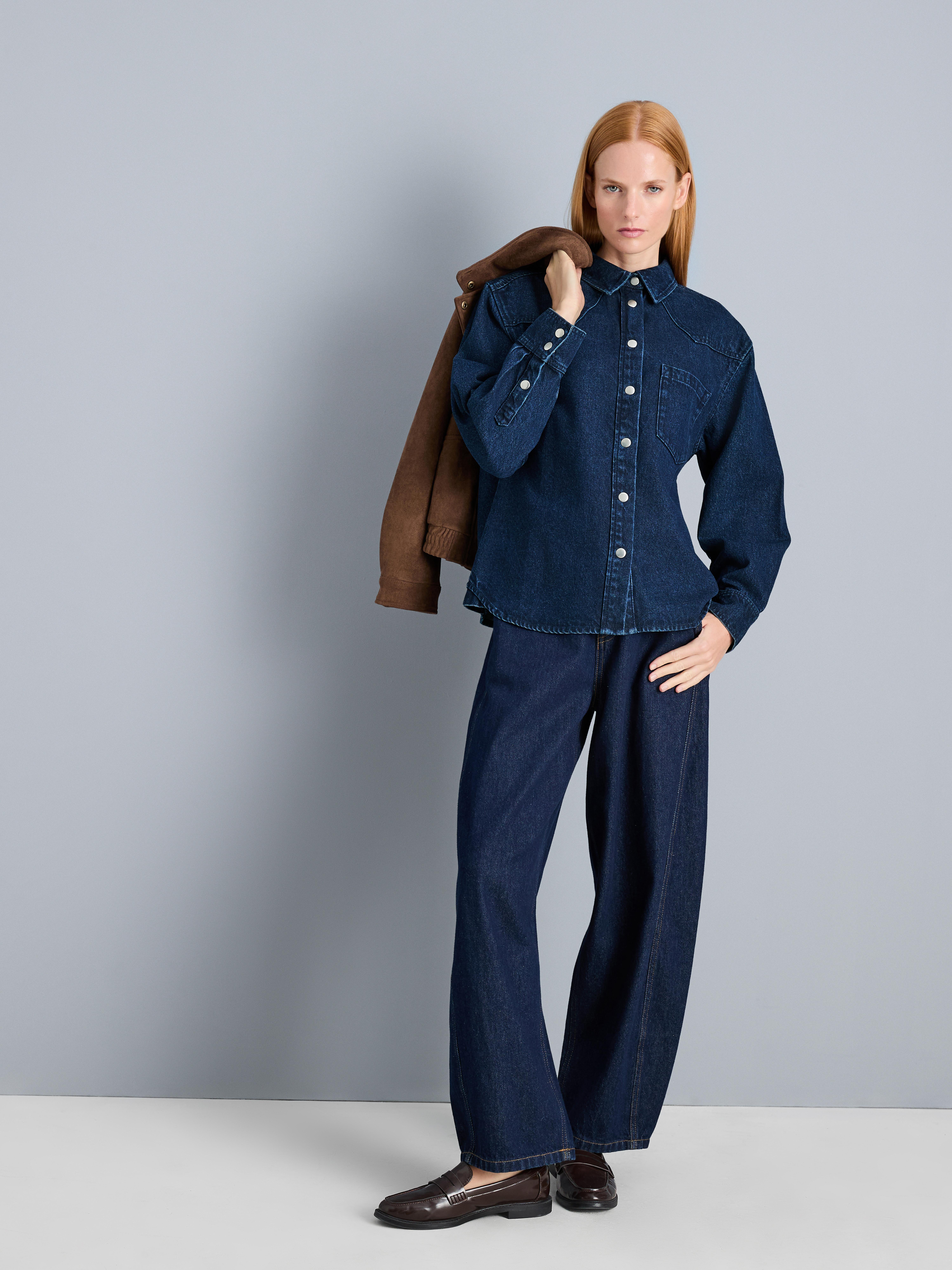 Relaxed Cotton Denim Shirt