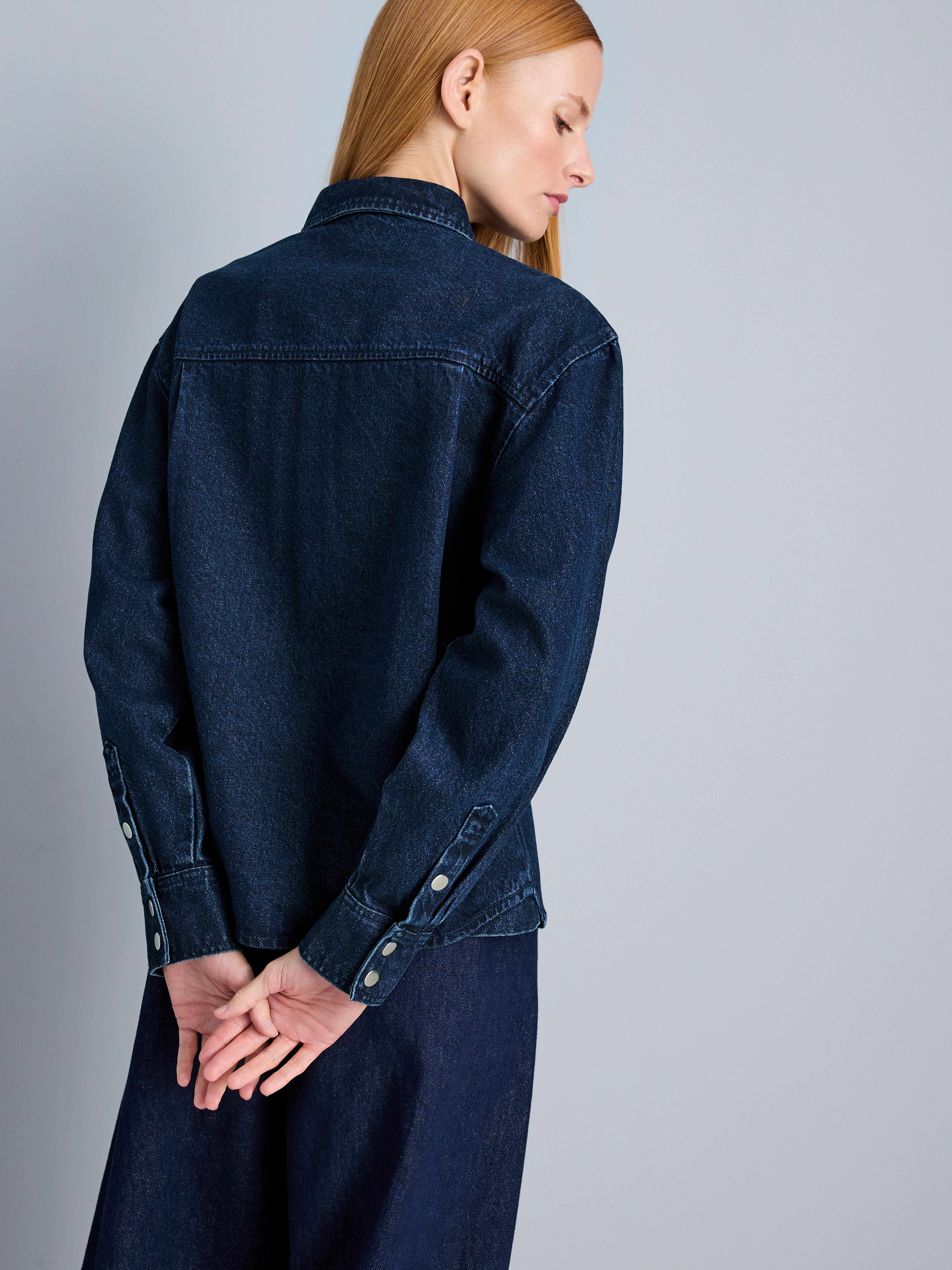 Relaxed Cotton Denim Shirt