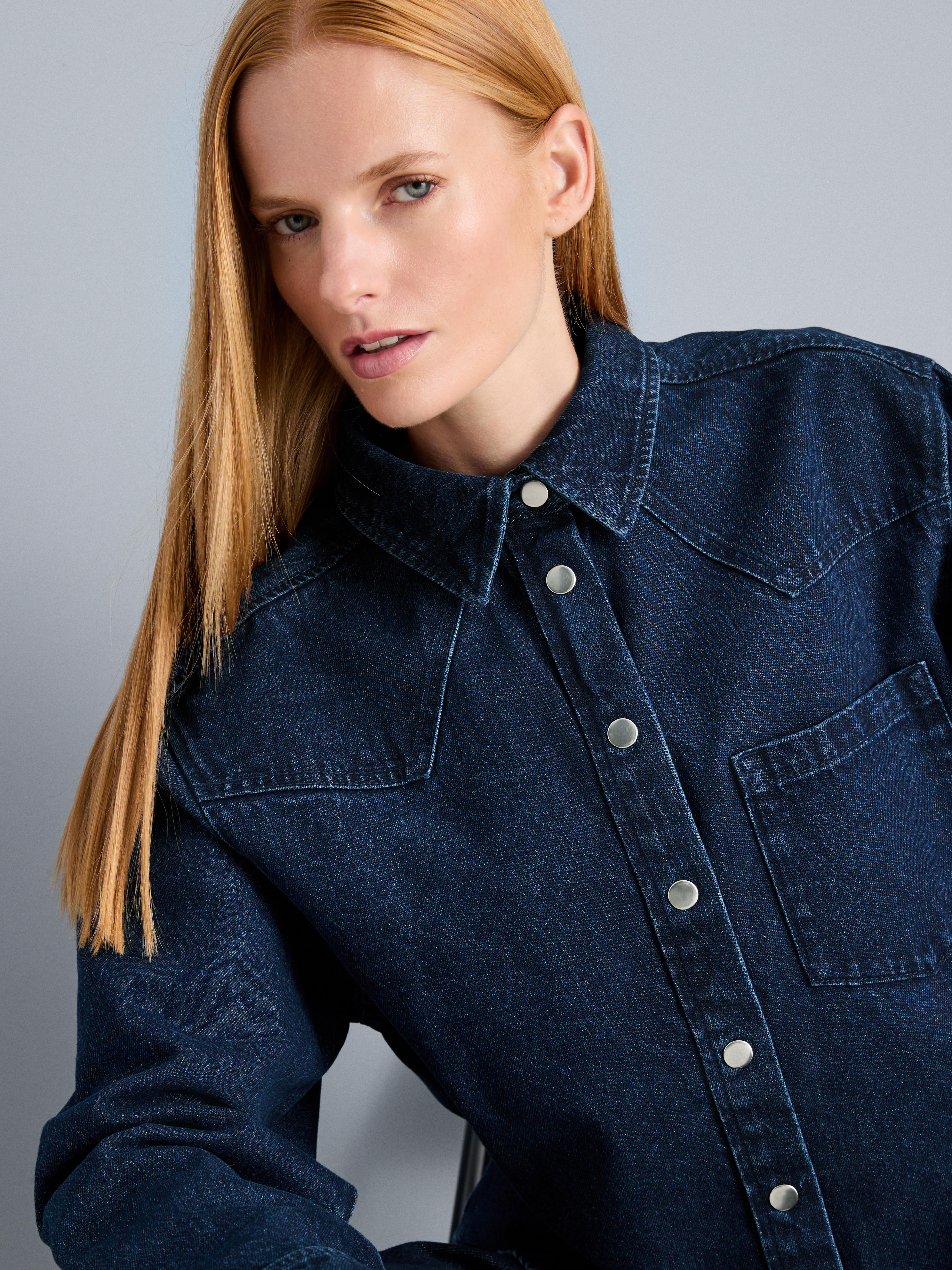Relaxed Cotton Denim Shirt