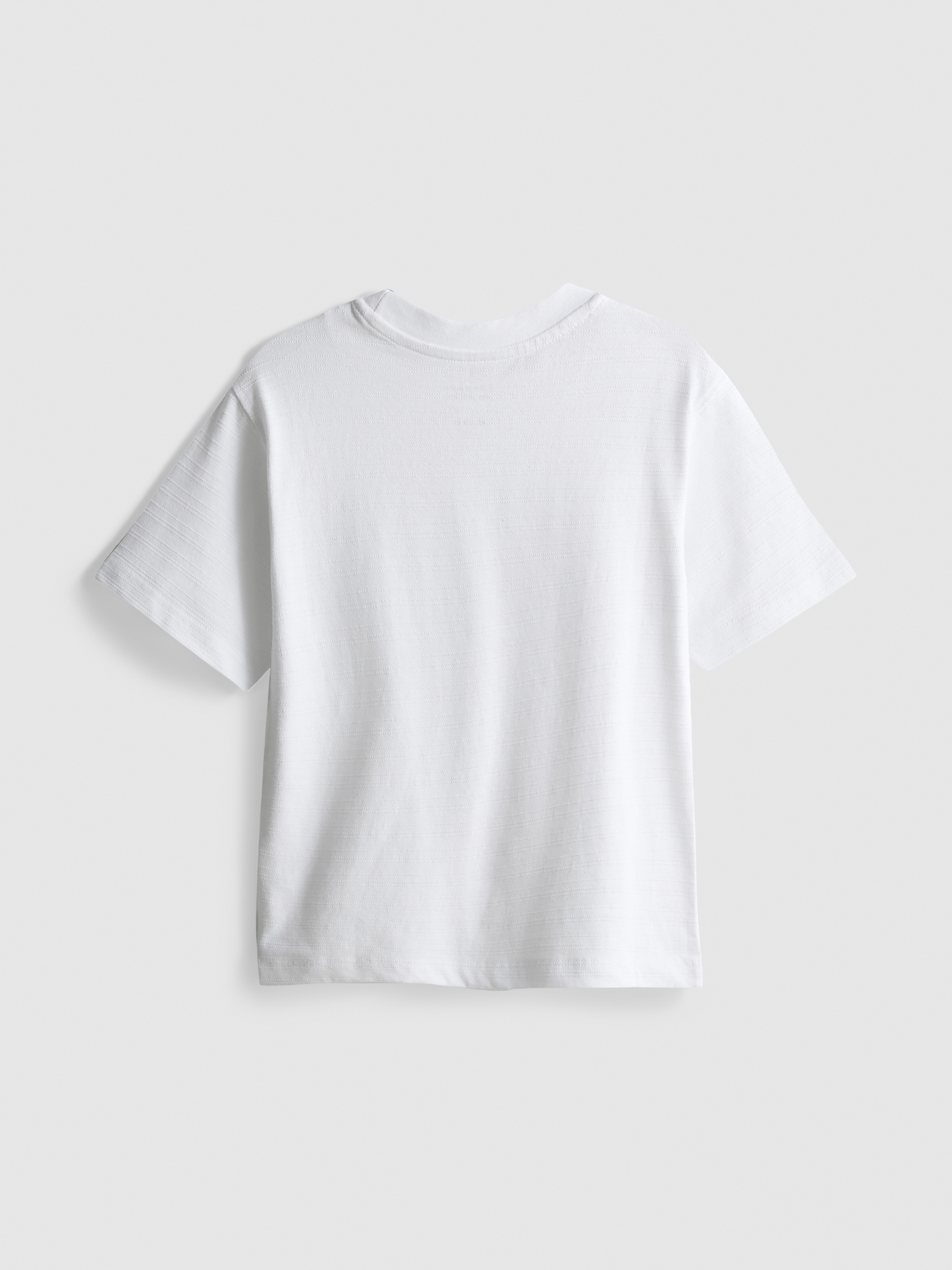 1-9yrs | Pure Cotton Stripe Textured T-Shirt