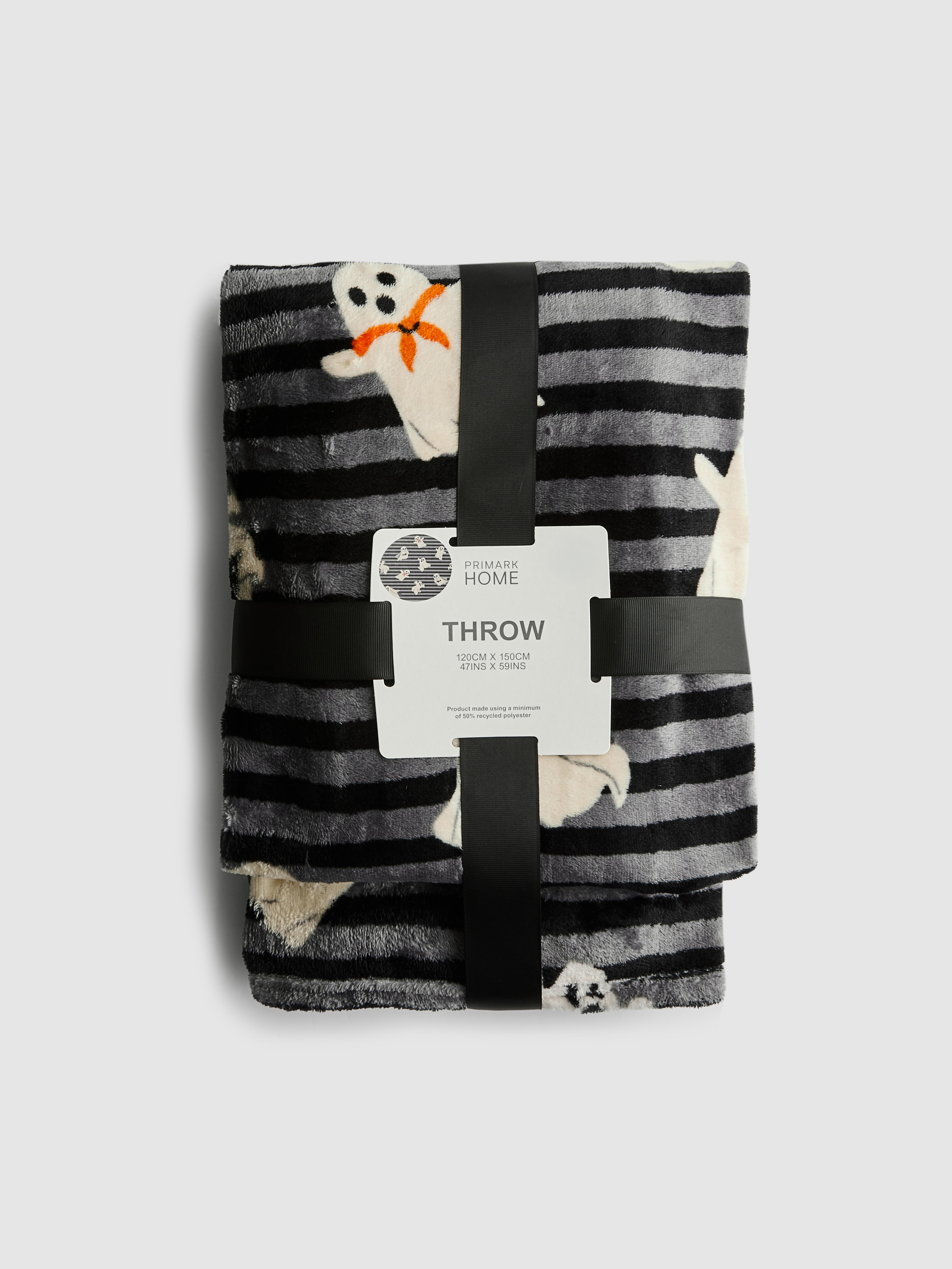 Halloween Ghost Stripe Throw