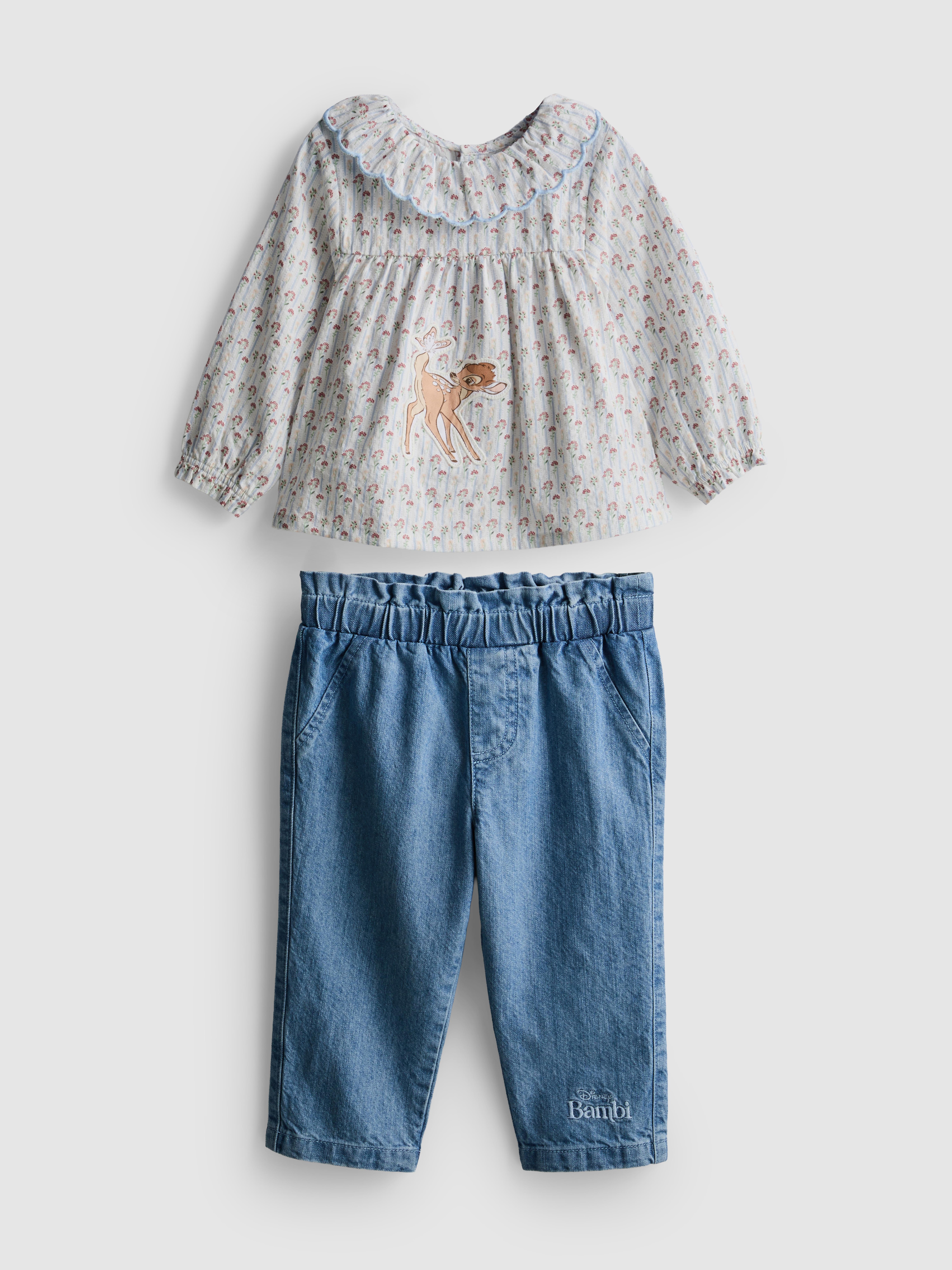 0-18mths | Disney’s Bambi Collared Blouse and Jeans Newborn Set