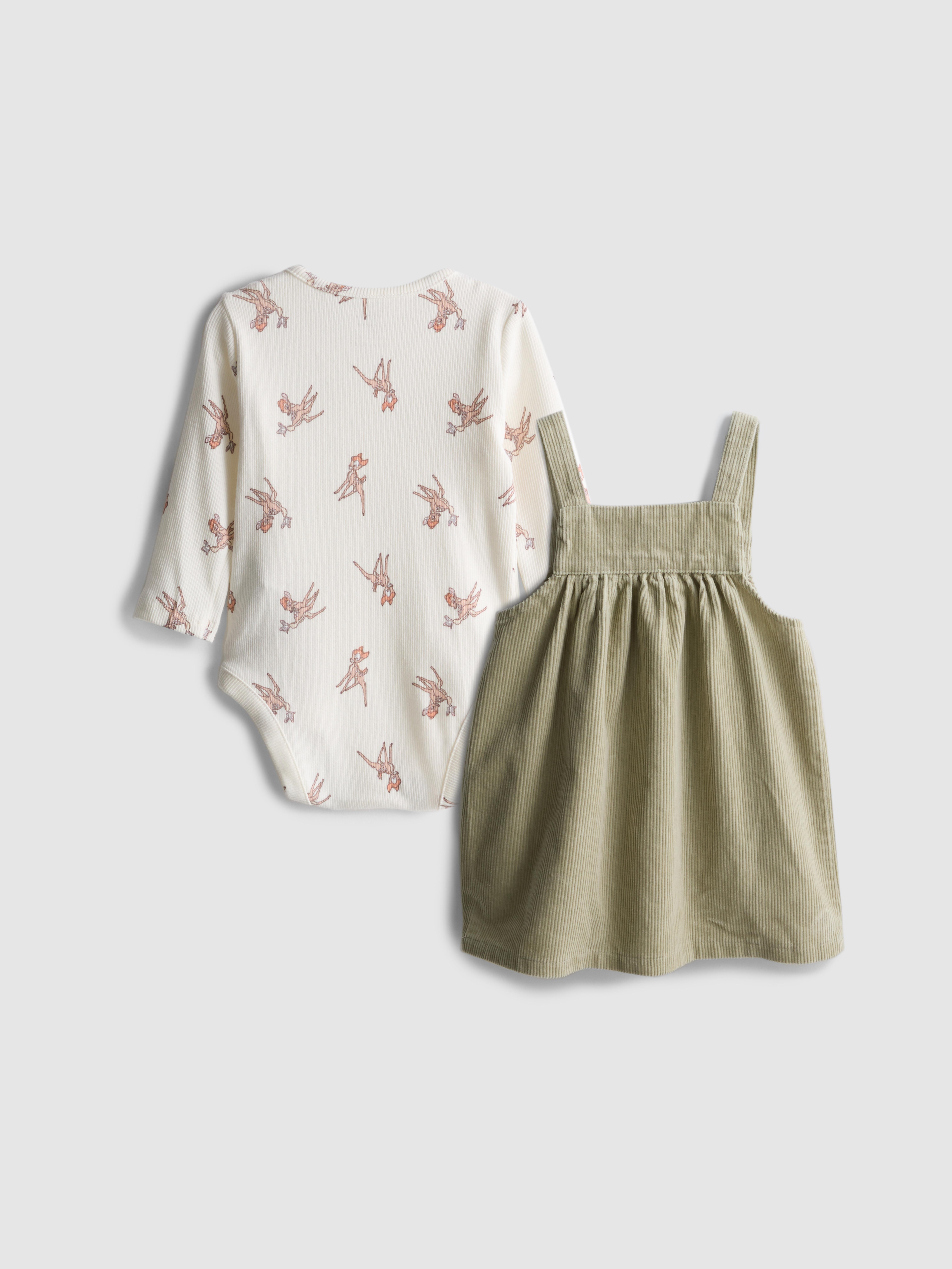 0-18mths | Disney's Bambi Onesie and Overall Dress Newborn Set