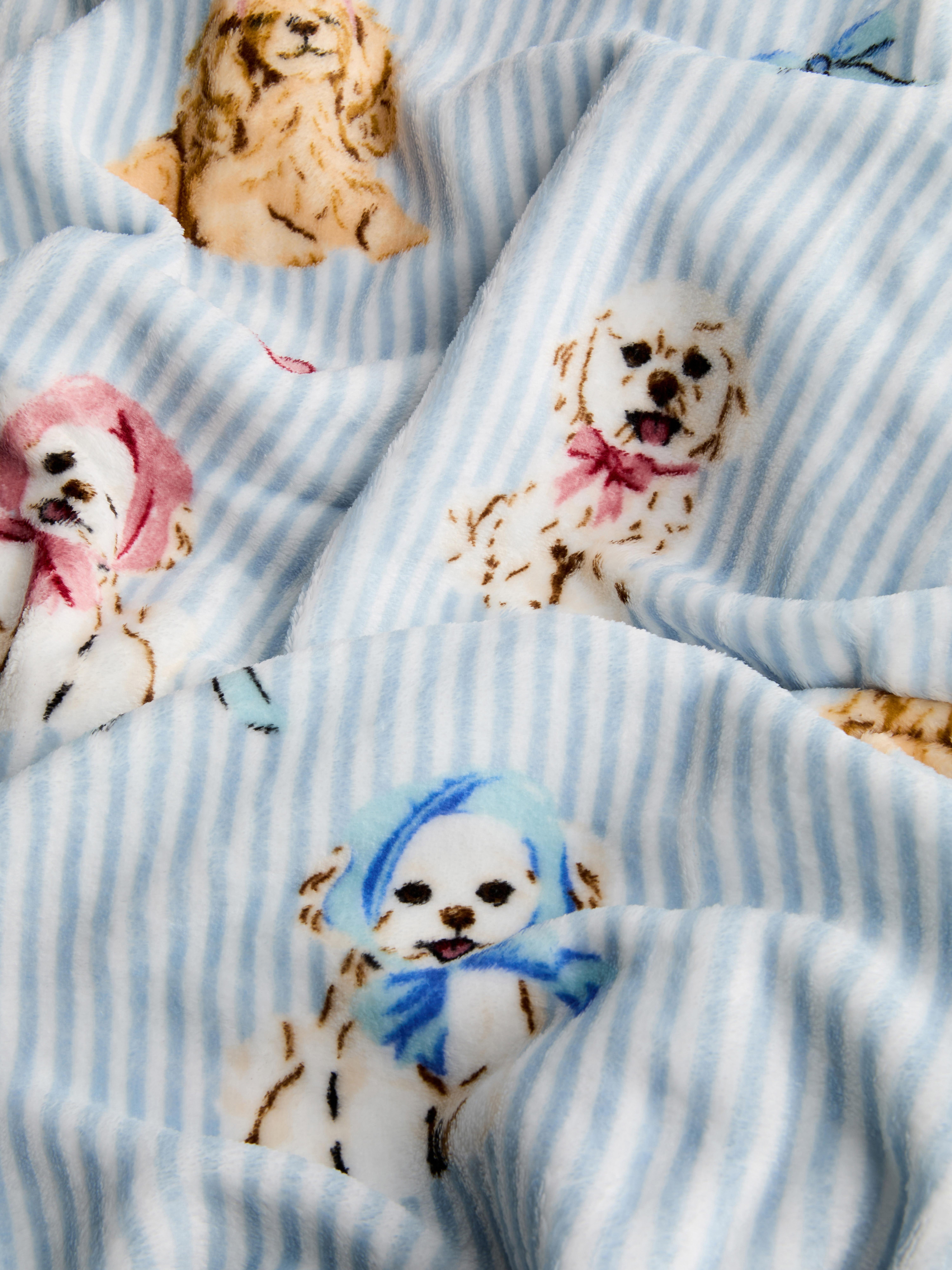 Coperta a righe con cani