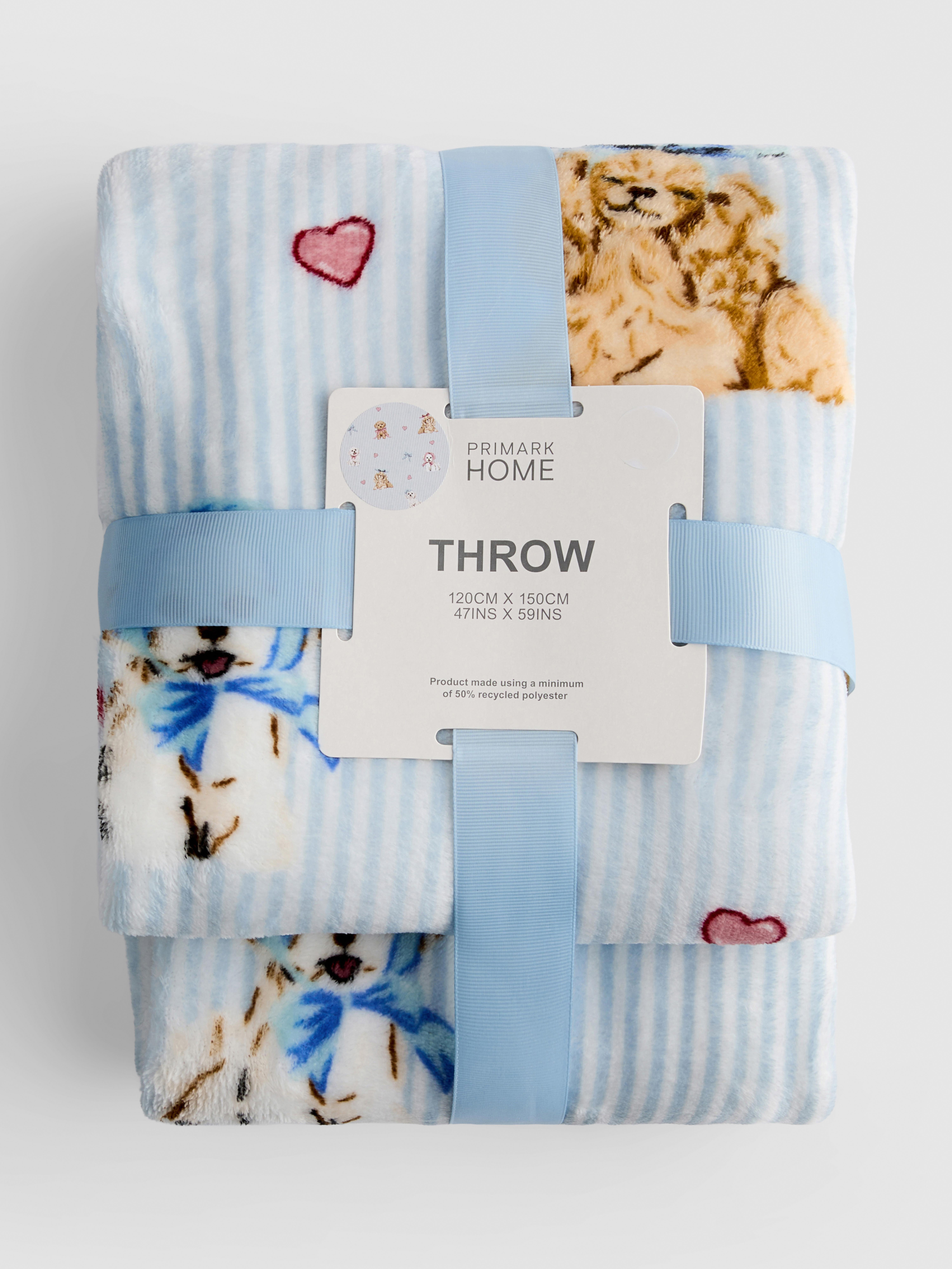 Coperta a righe con cani