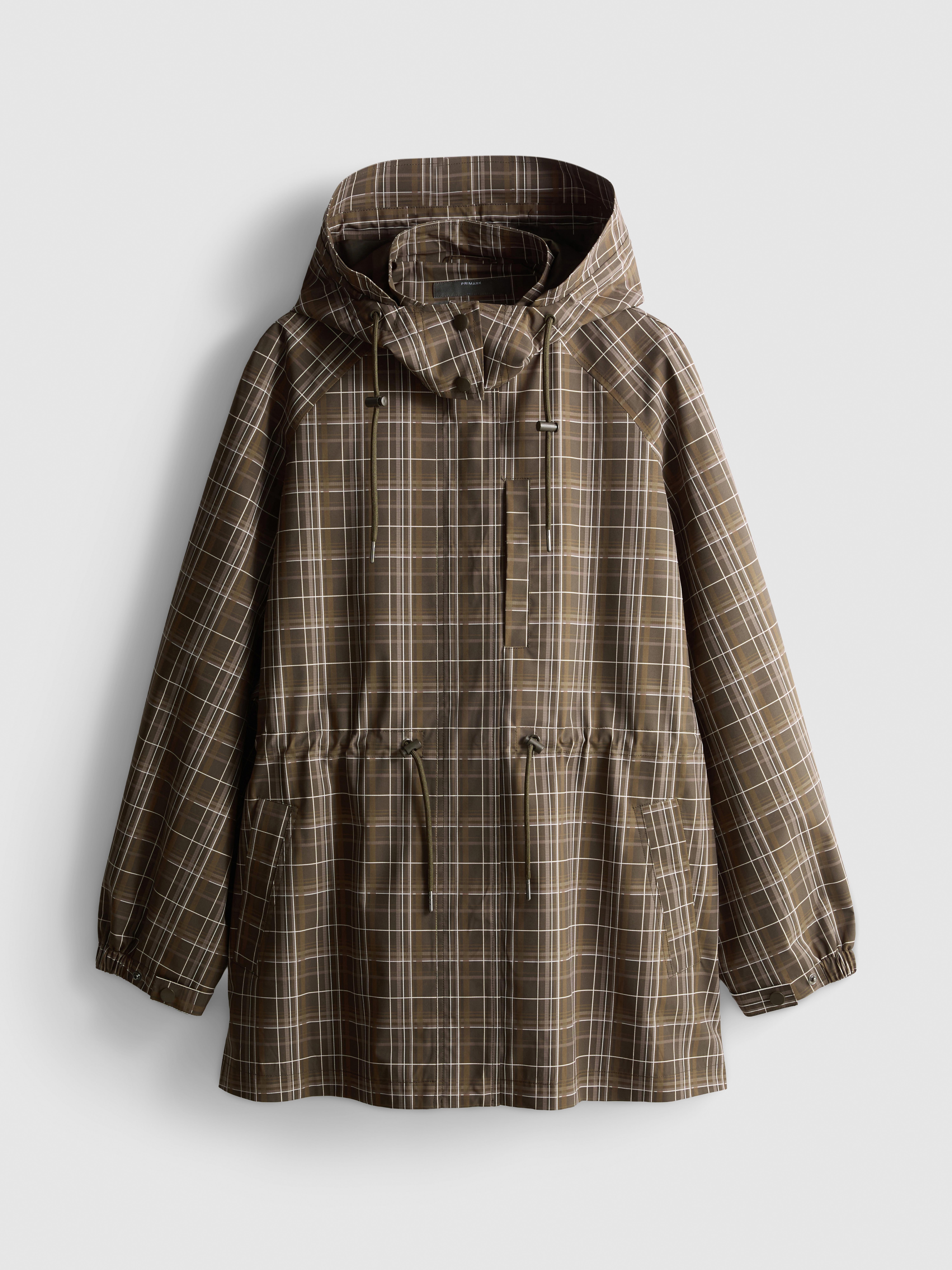 Check Hooded Raincoat