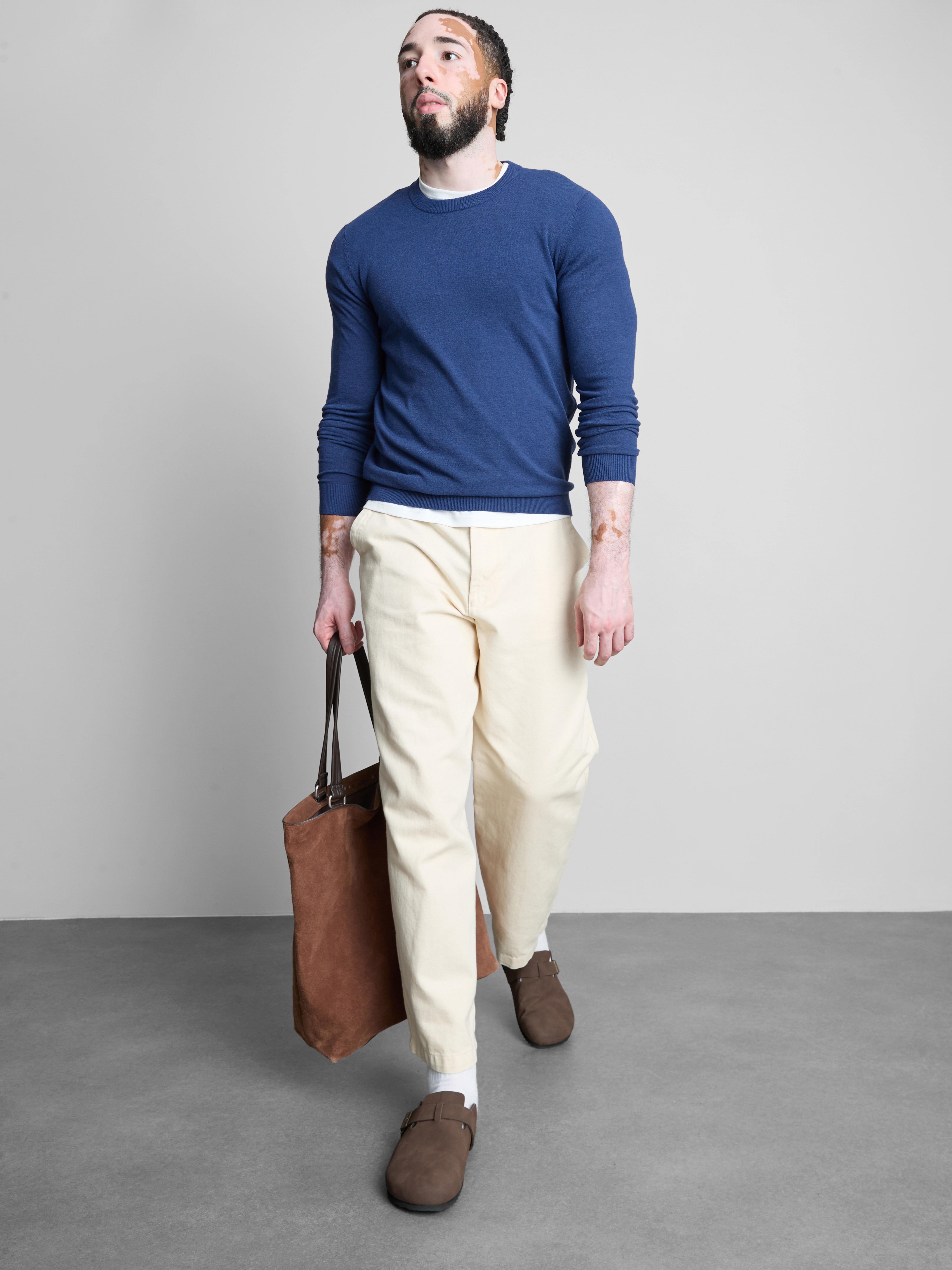 Pull à col ras-du-cou Bleu