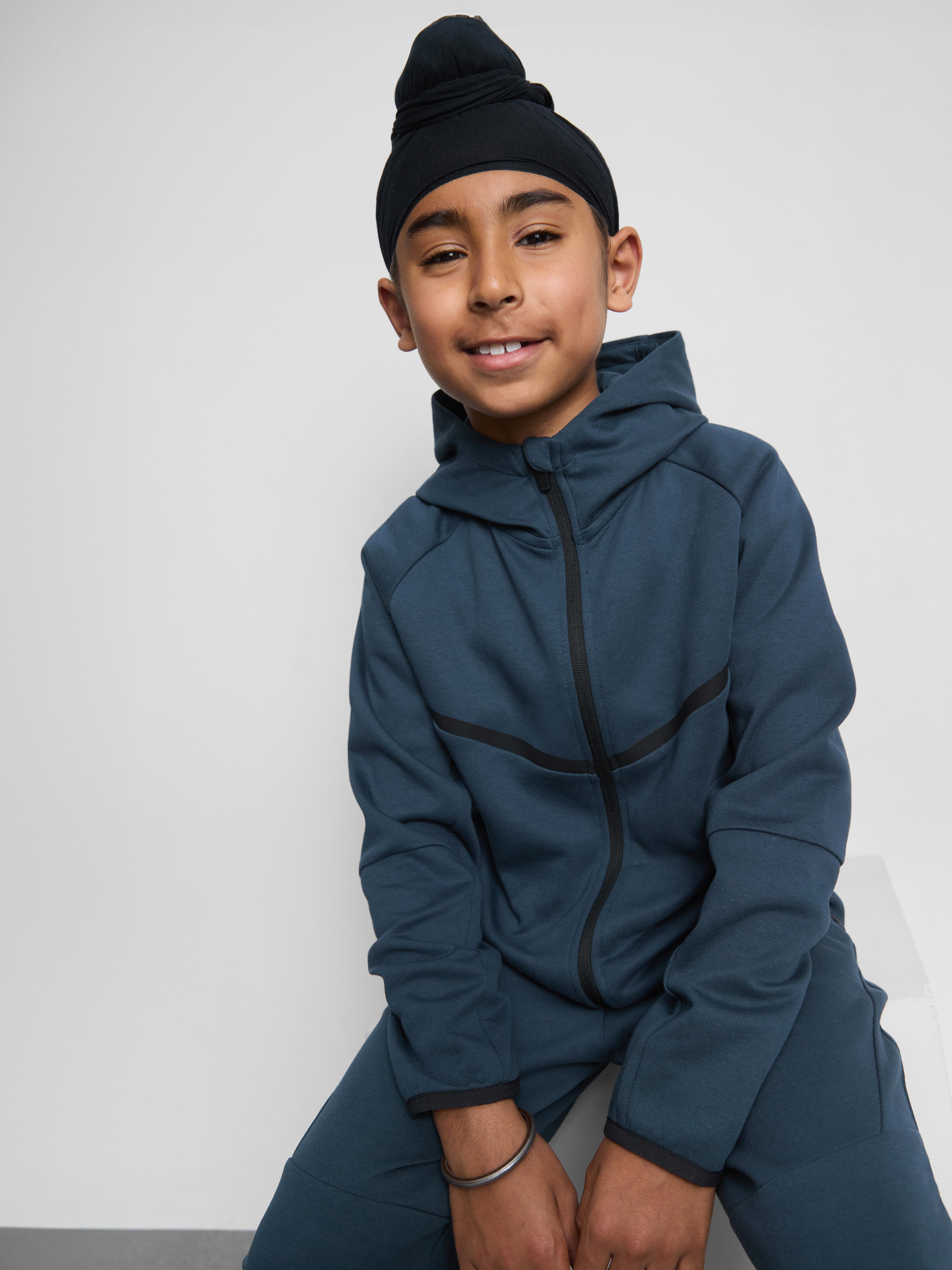 7–15 ans | Sweat à capuche de sport zippé contrecollé