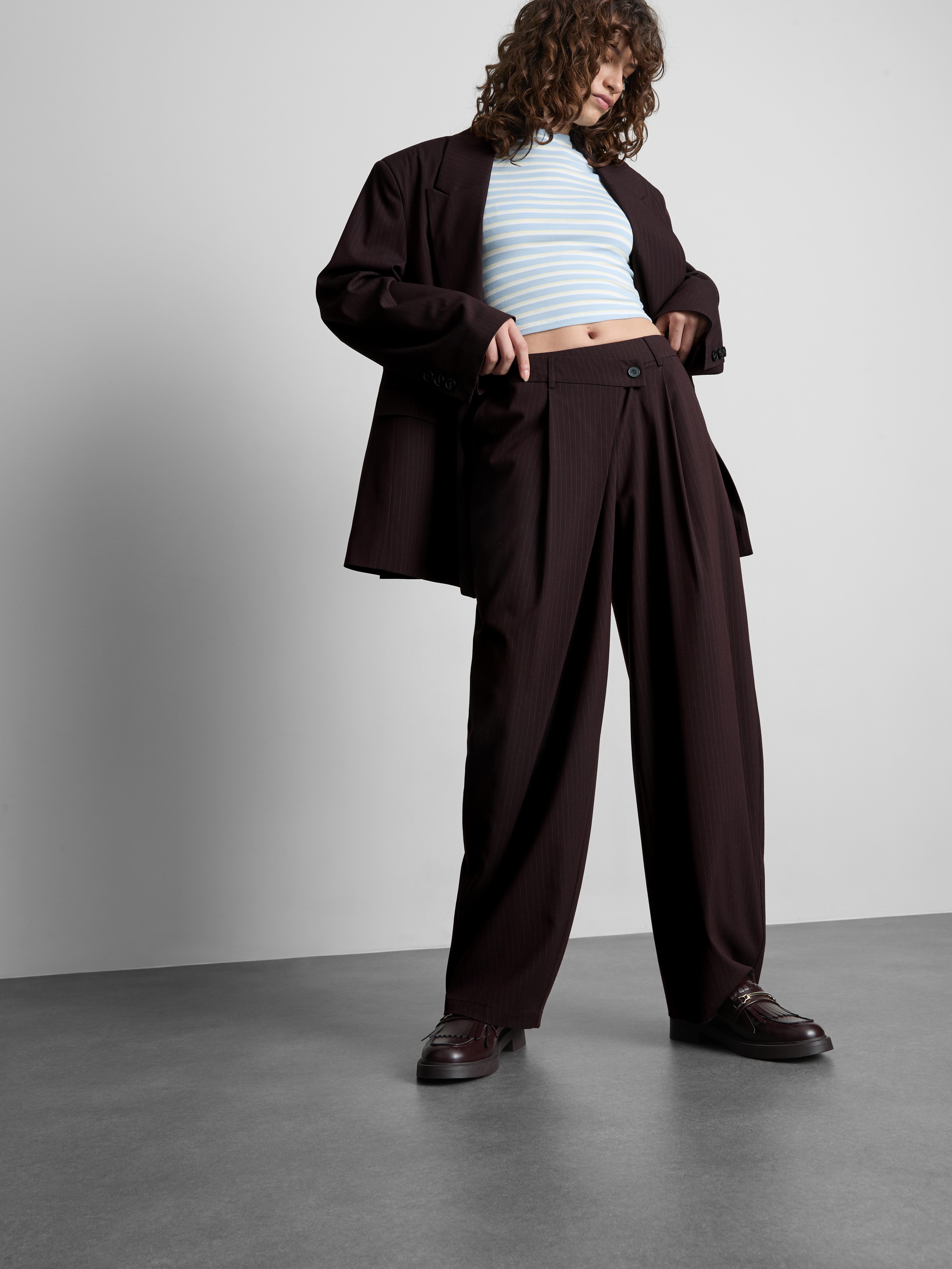The Primark Scene | Pinstripe Asymmetrical-Waistband Pants