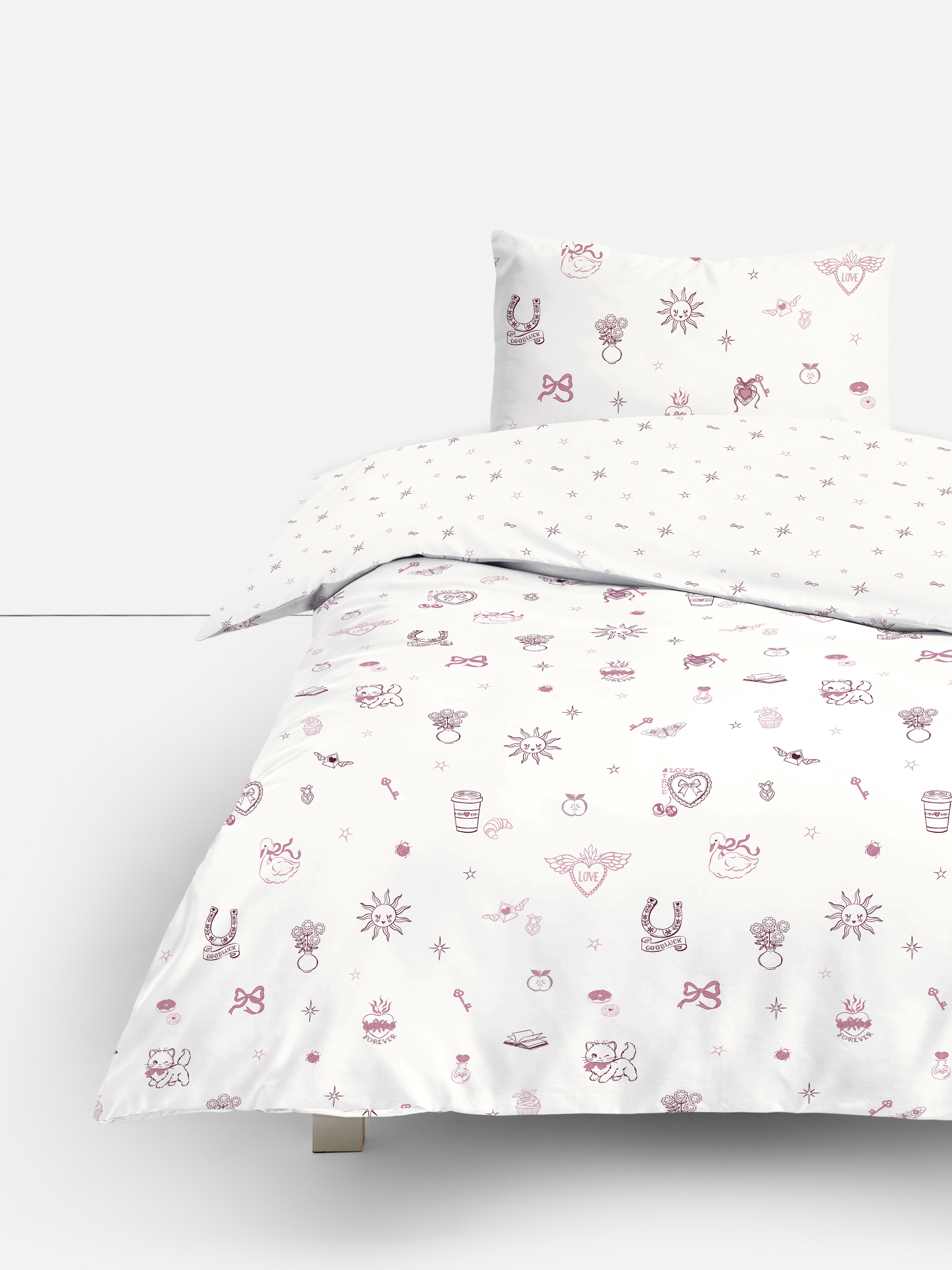 Cat Motif  Single Bedding Set