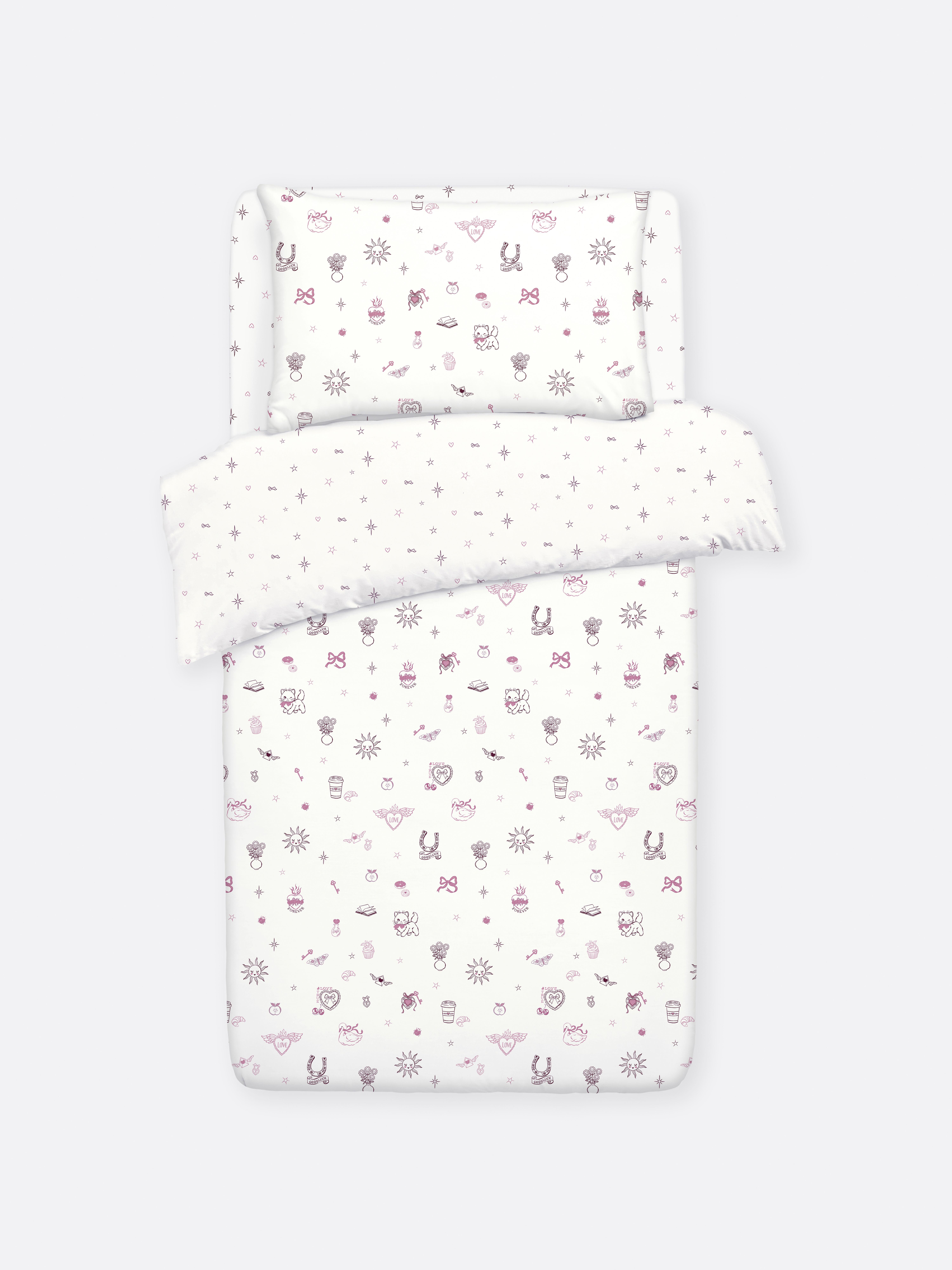 Cat Motif  Single Bedding Set