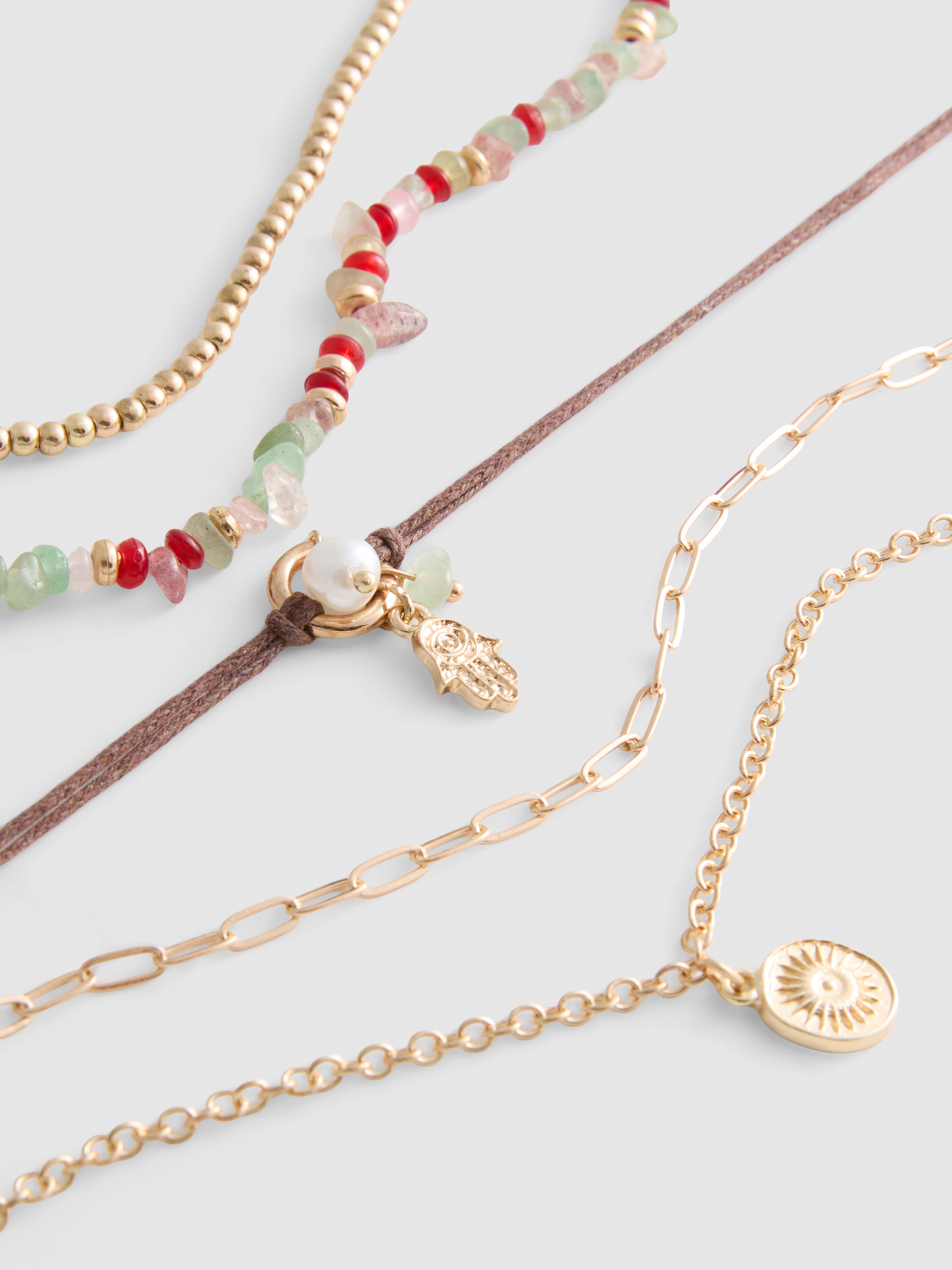 5pk Mixed Choker Necklace Set