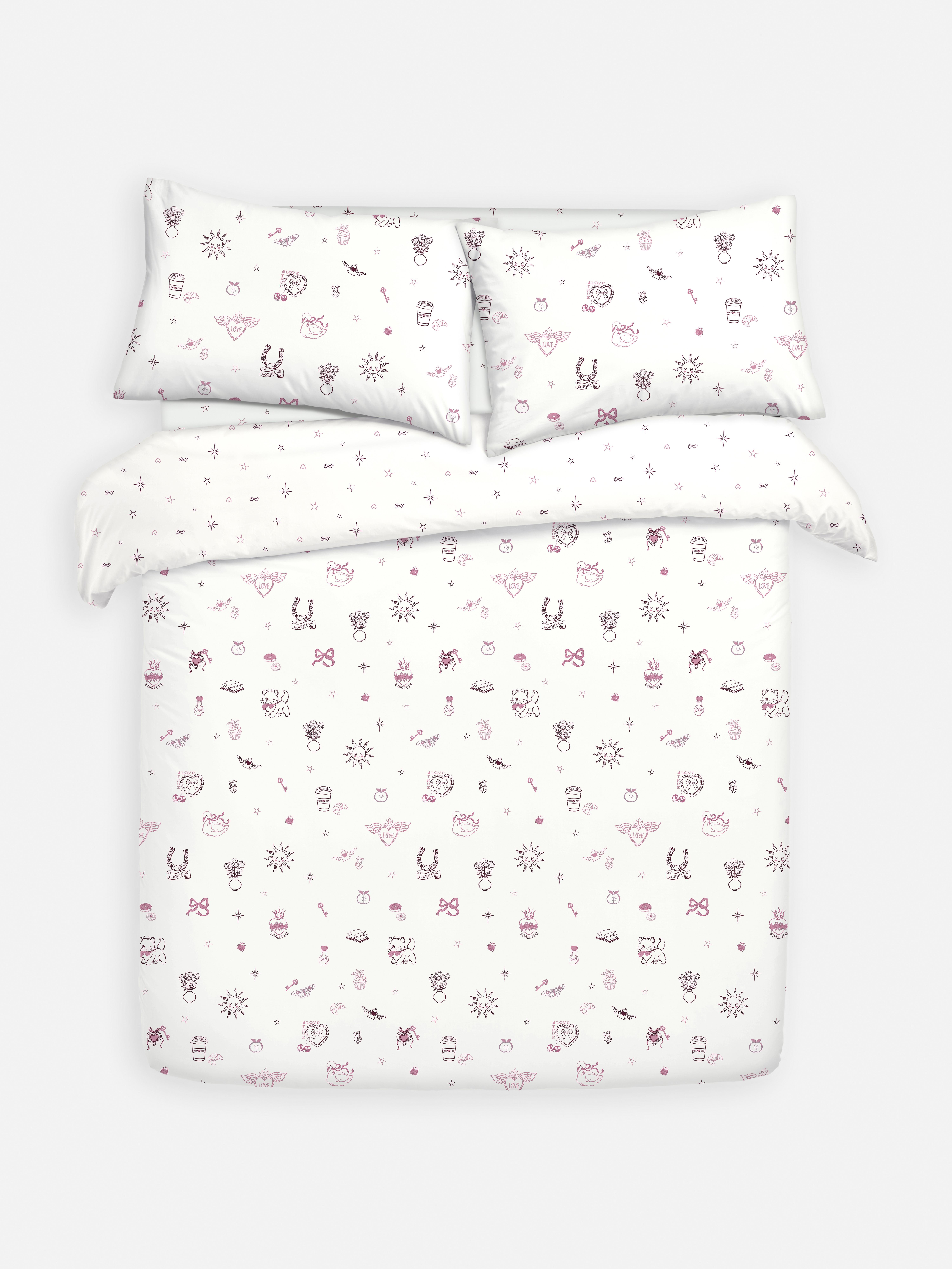 Tweepersoons beddengoedset met kattenmotief