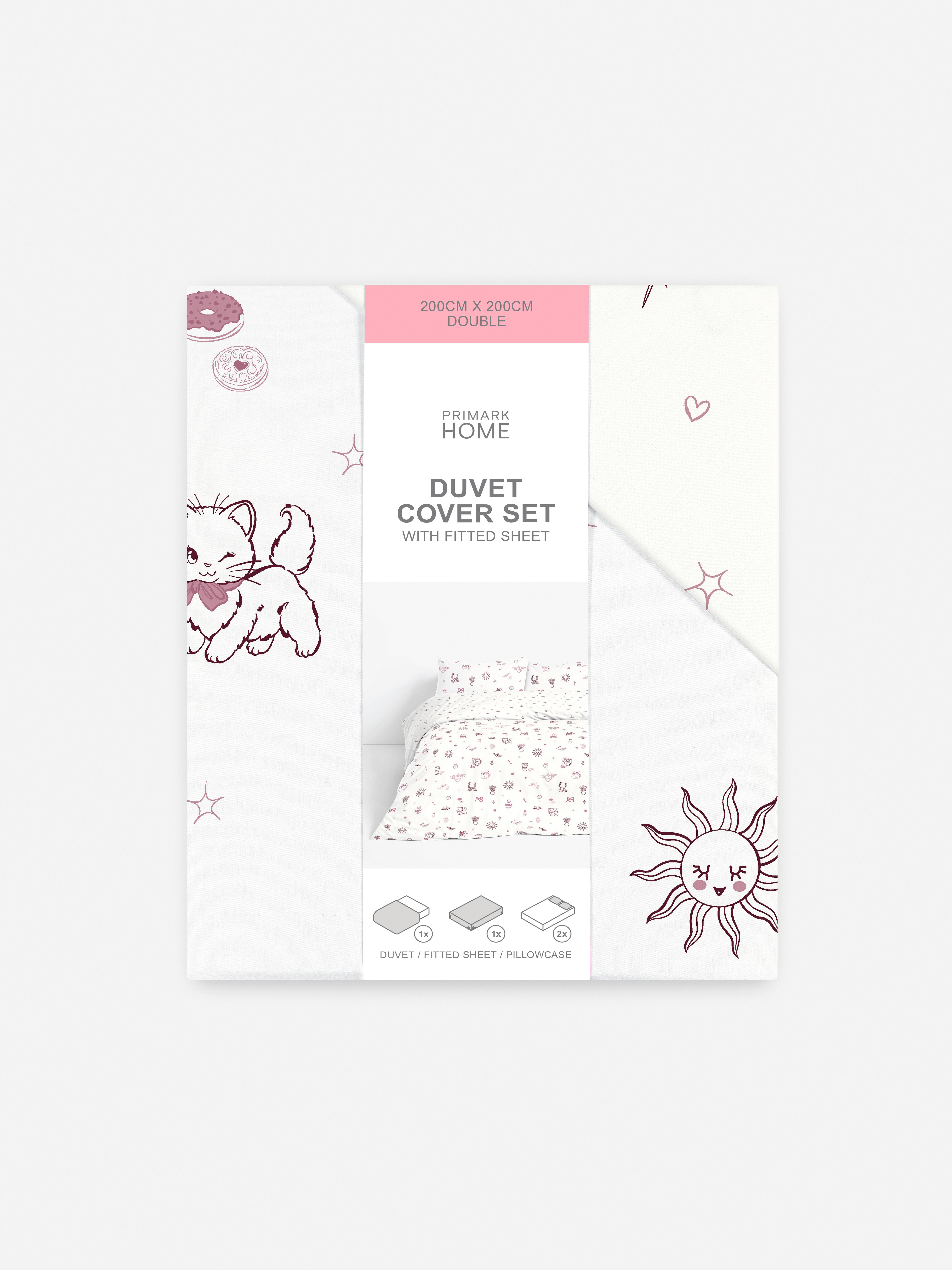 Tweepersoons beddengoedset met kattenmotief