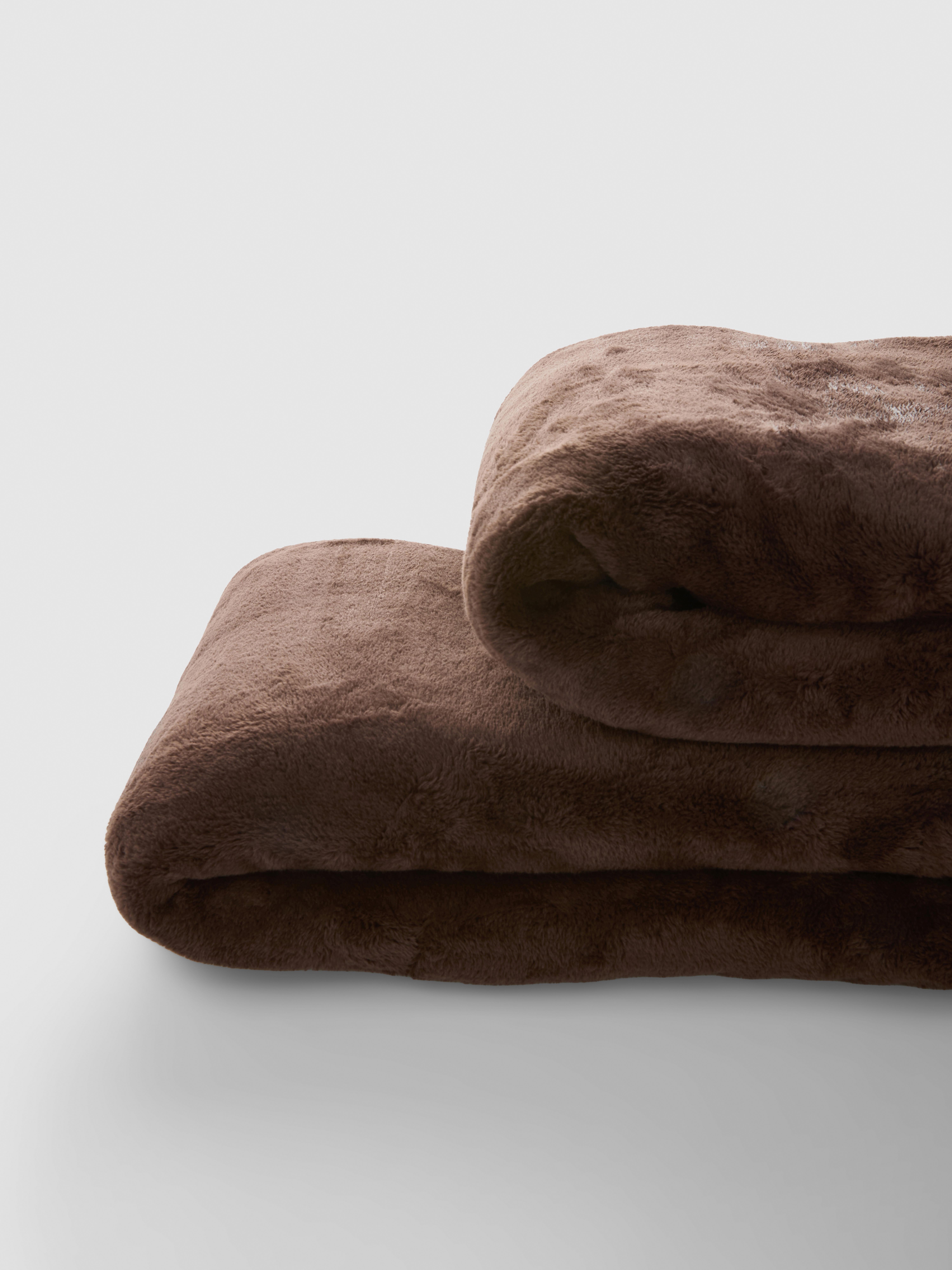 Couverture en point de feston Marron